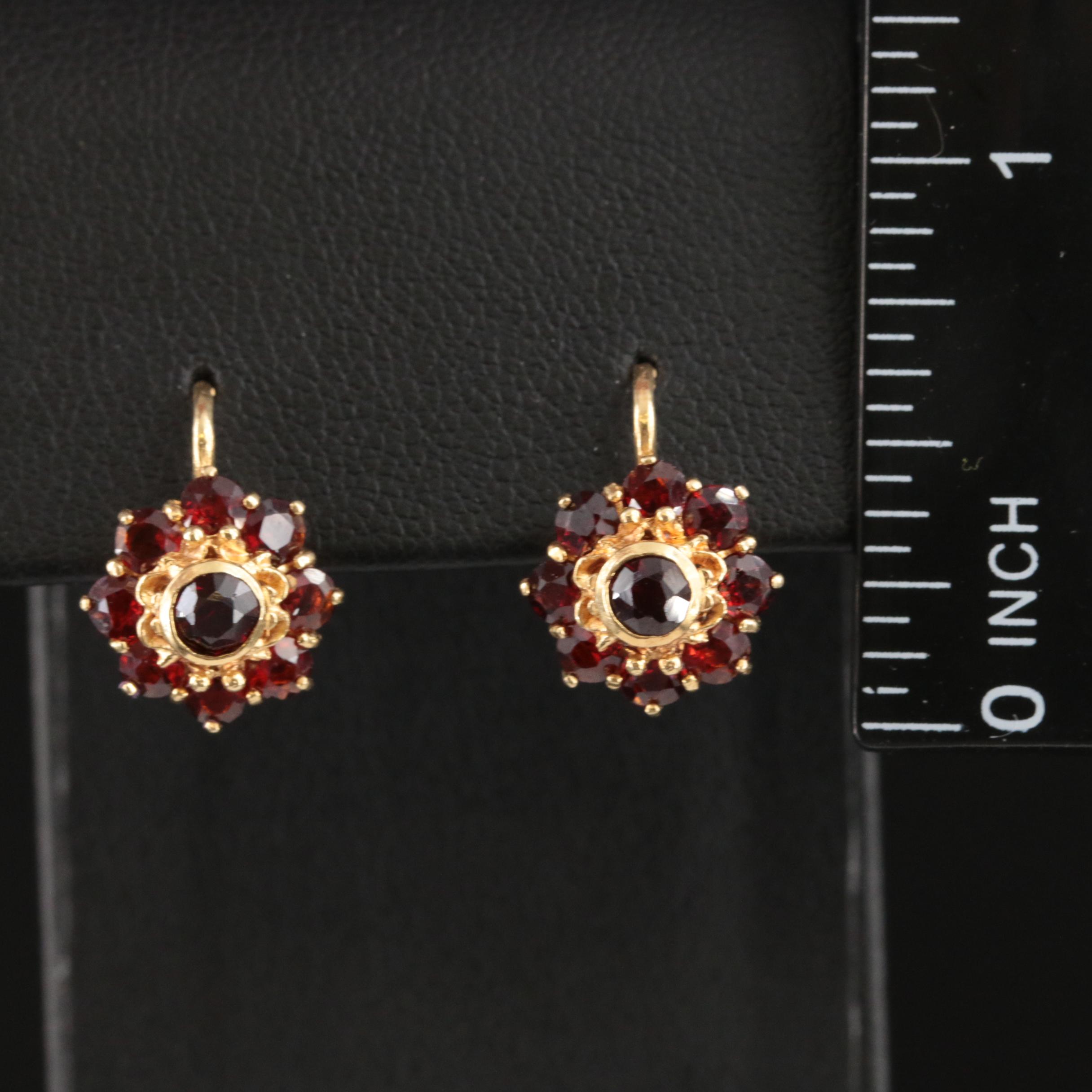 18K Garnet Earrings