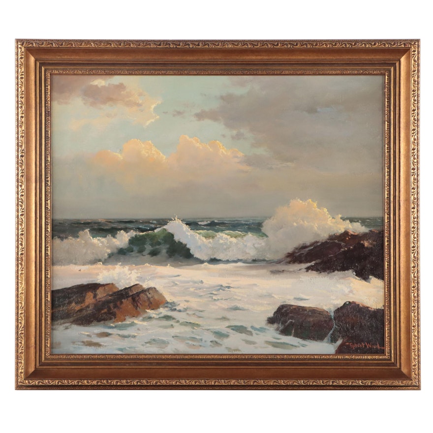 Robert Wood Seascape Oil Painting "Resplendent Sea"