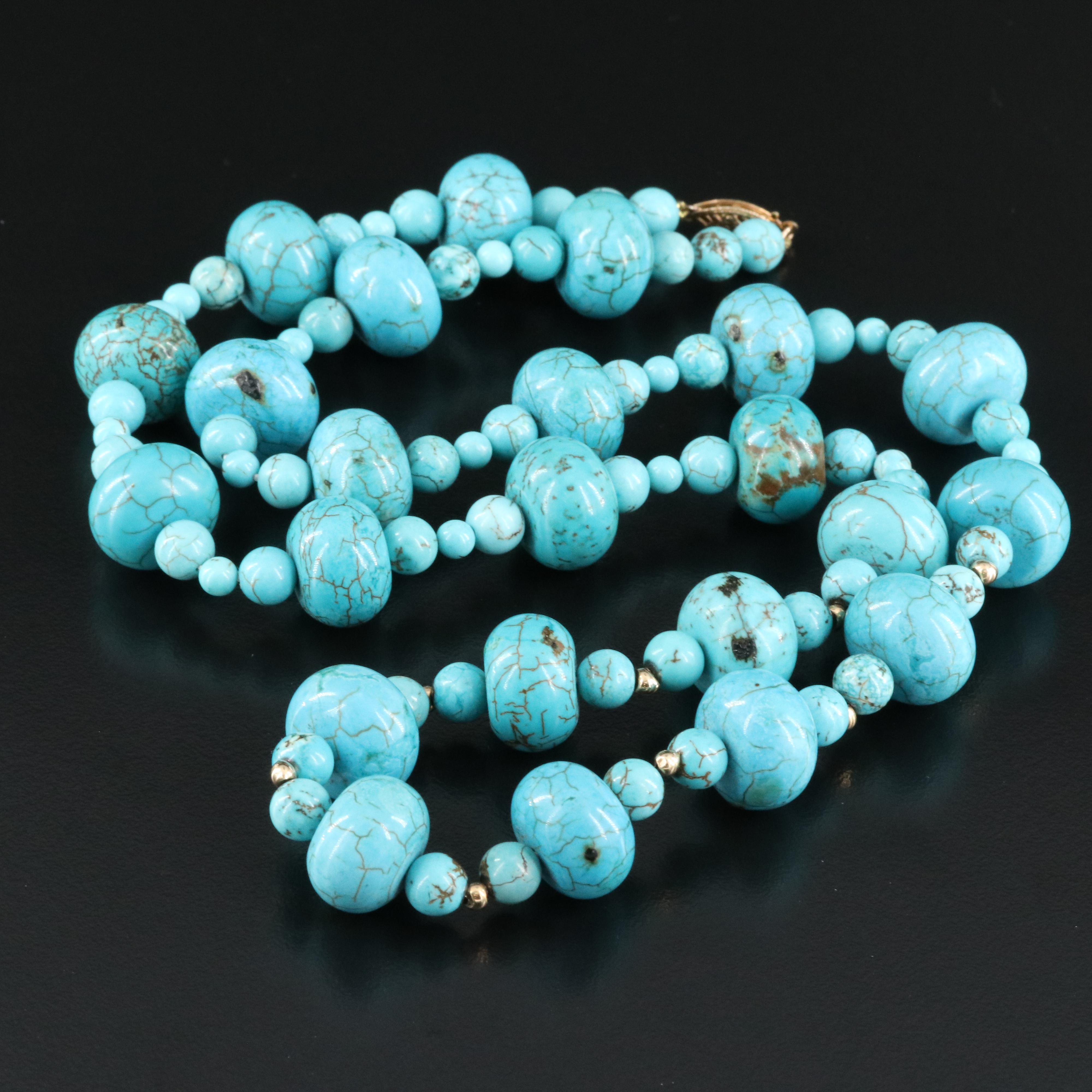 Magnesite Necklace with 14K Accents