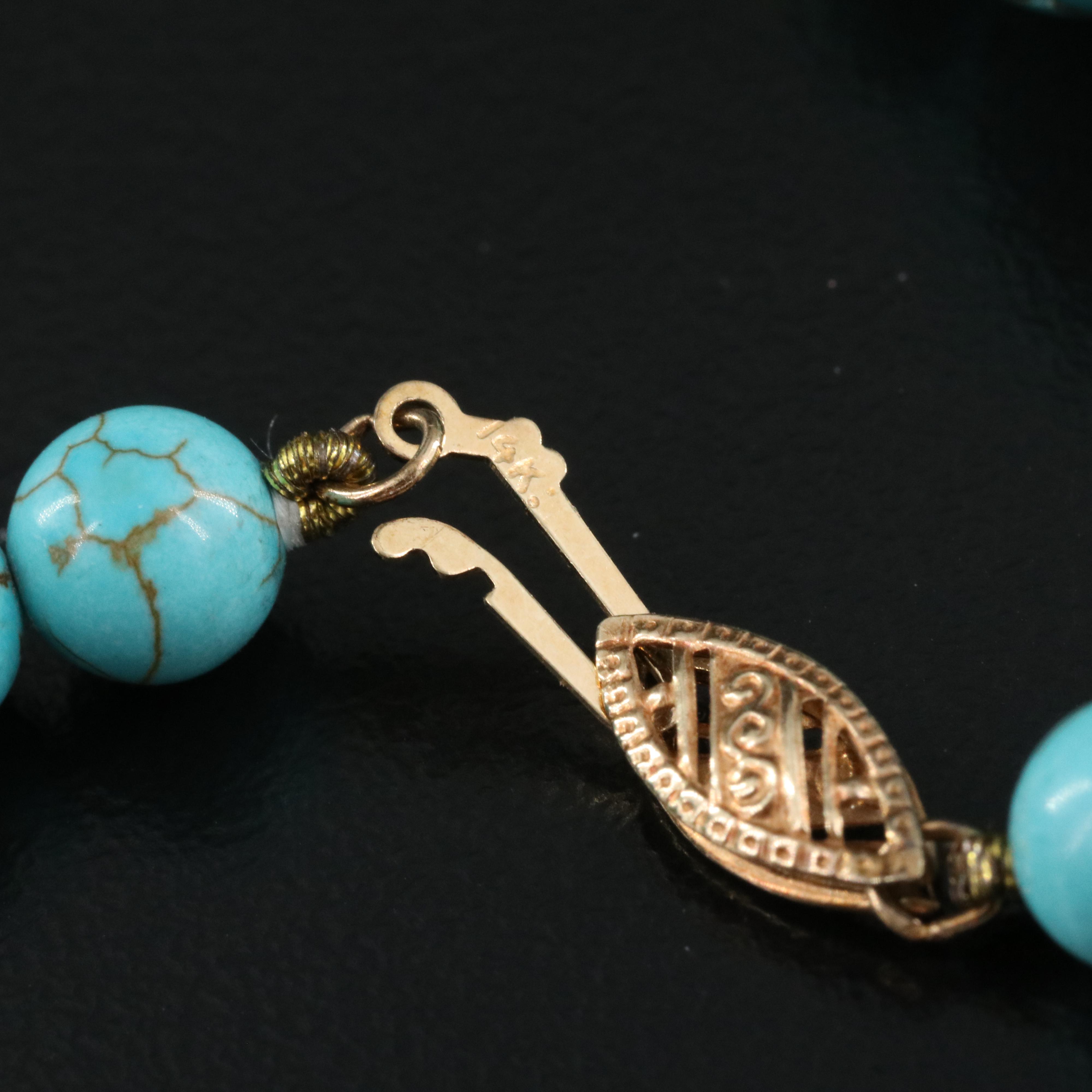 Magnesite Necklace with 14K Accents