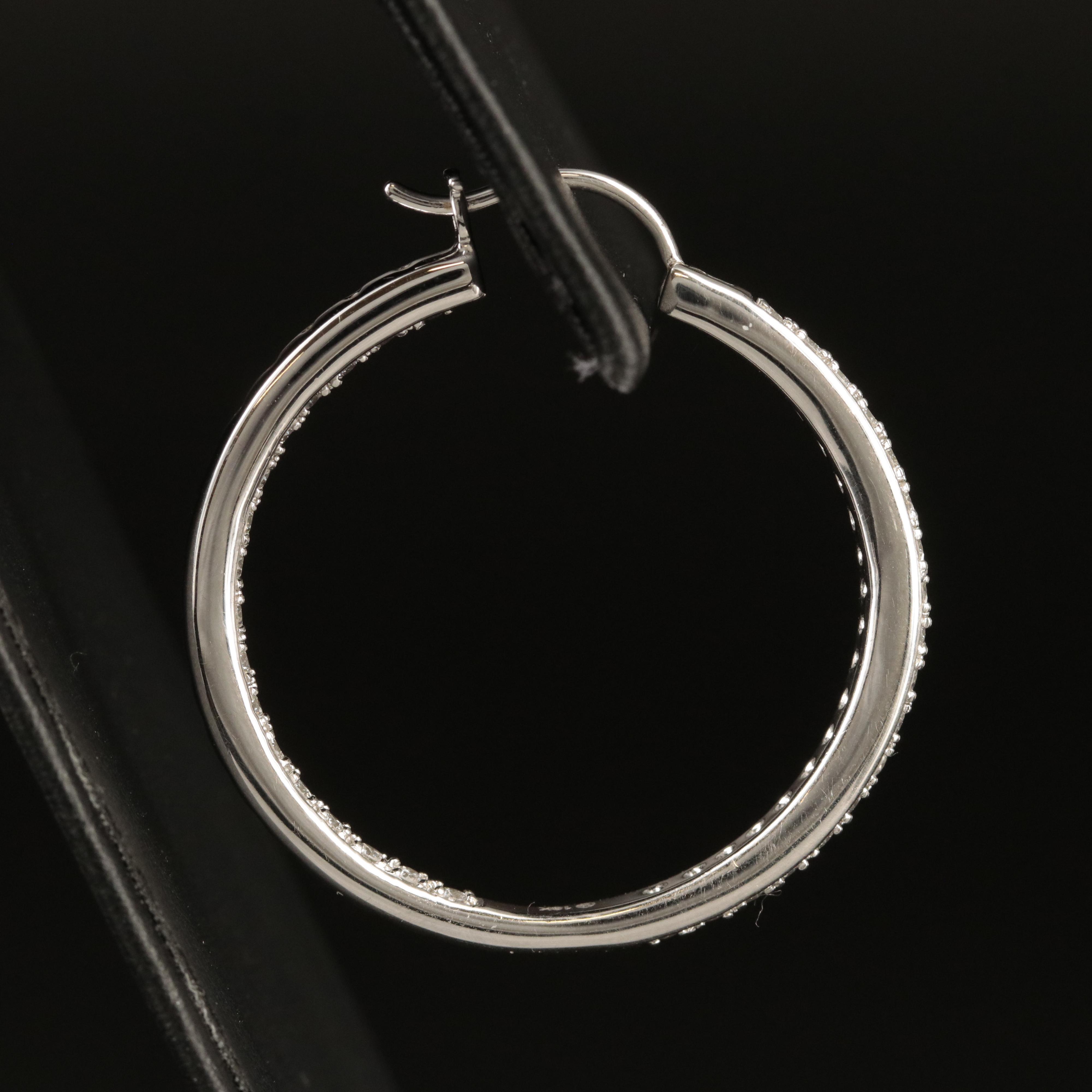 18K 1.00 CTW Diamond Inside-Out Hoop Earrings