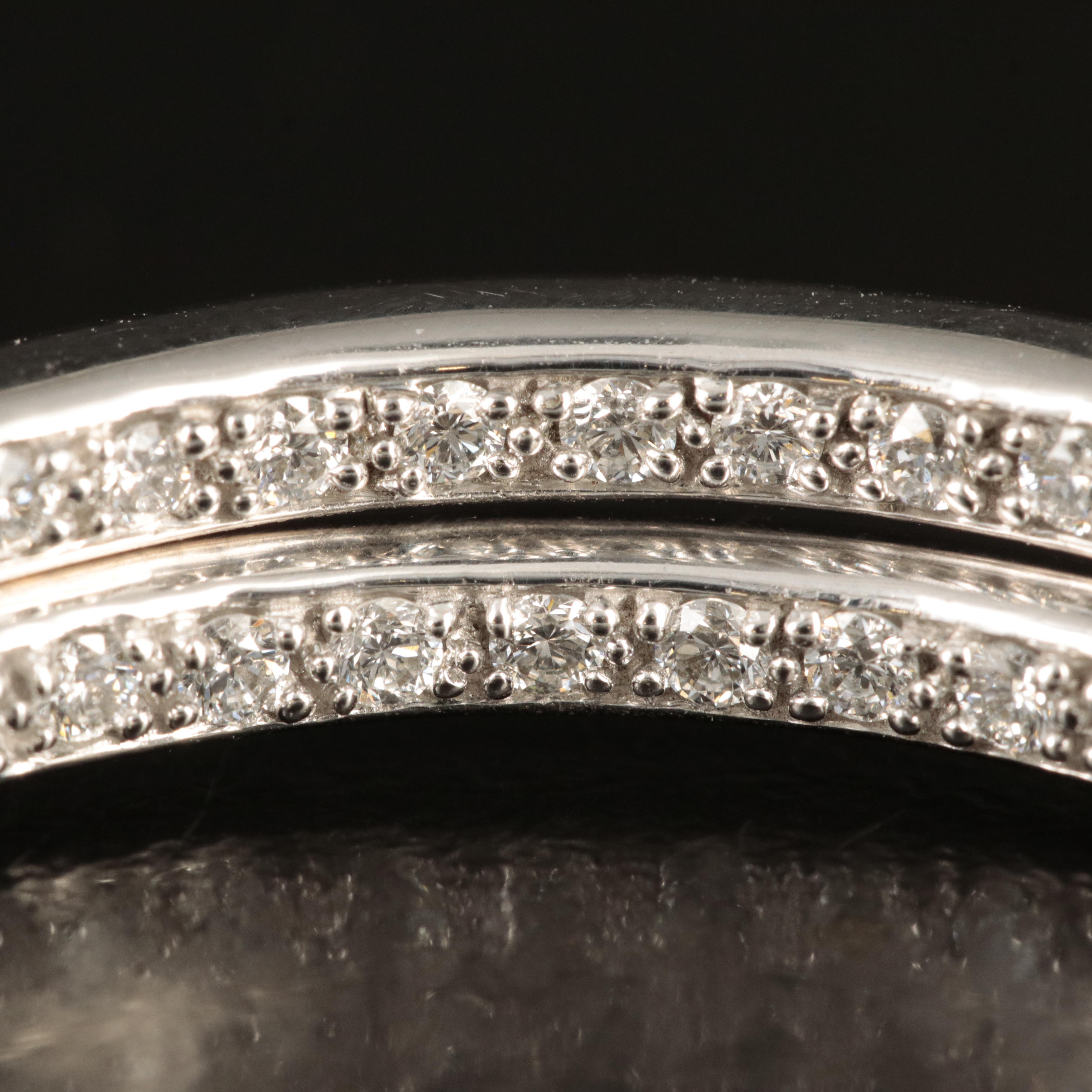 18K 1.00 CTW Diamond Inside-Out Hoop Earrings