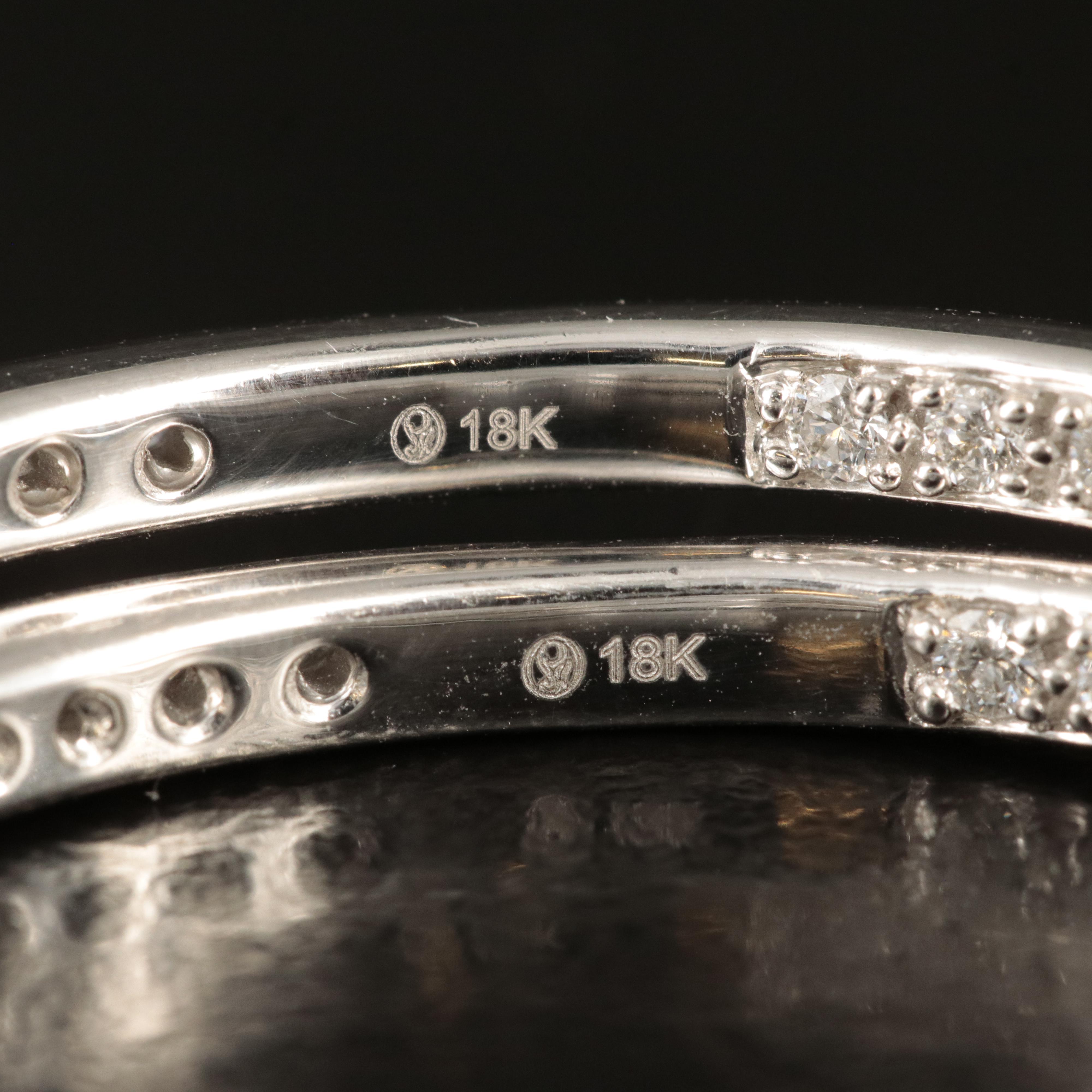 18K 1.00 CTW Diamond Inside-Out Hoop Earrings