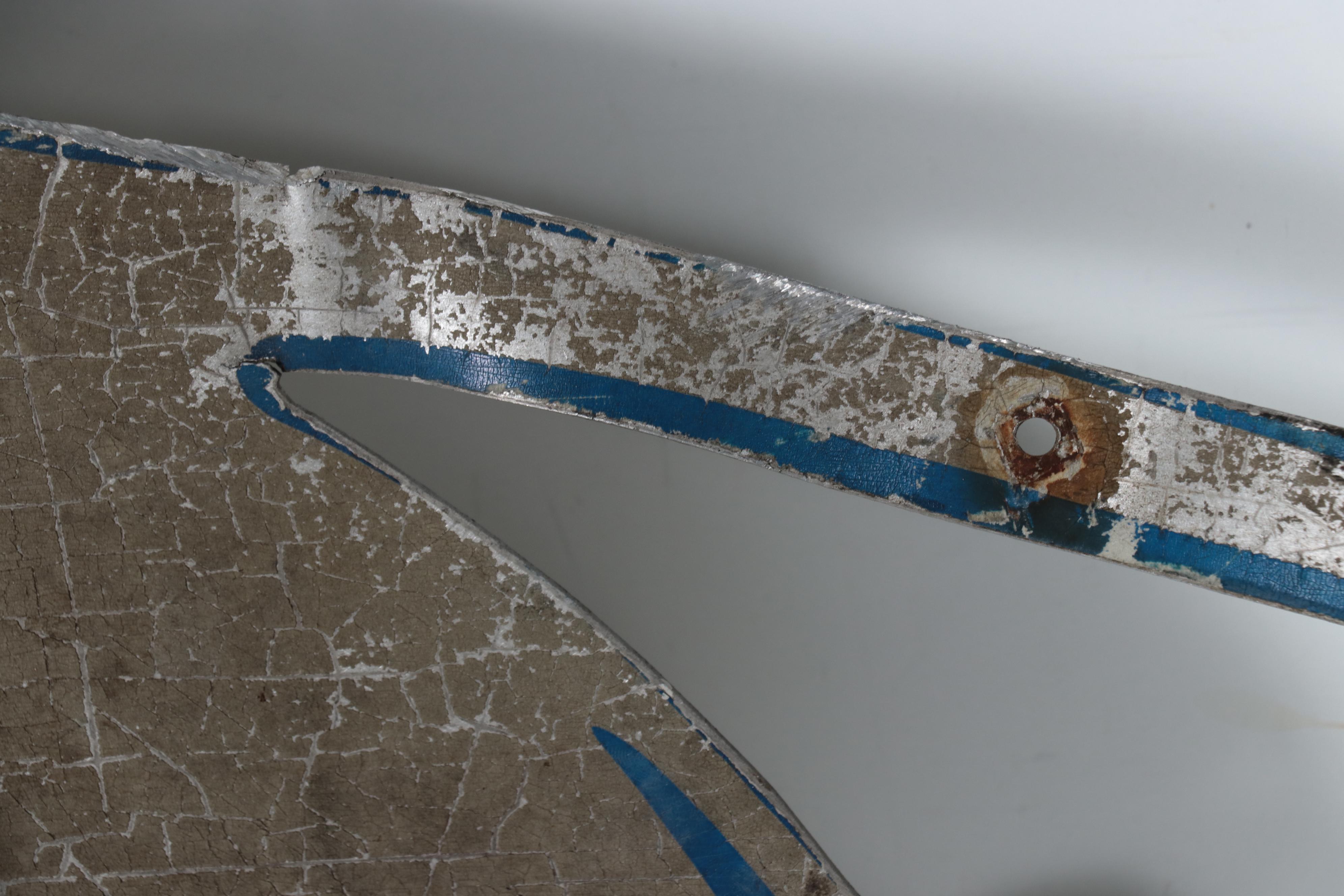 Large-Scale Greyhound Bus Depot Hand-Painted Metal Sign, 1950s