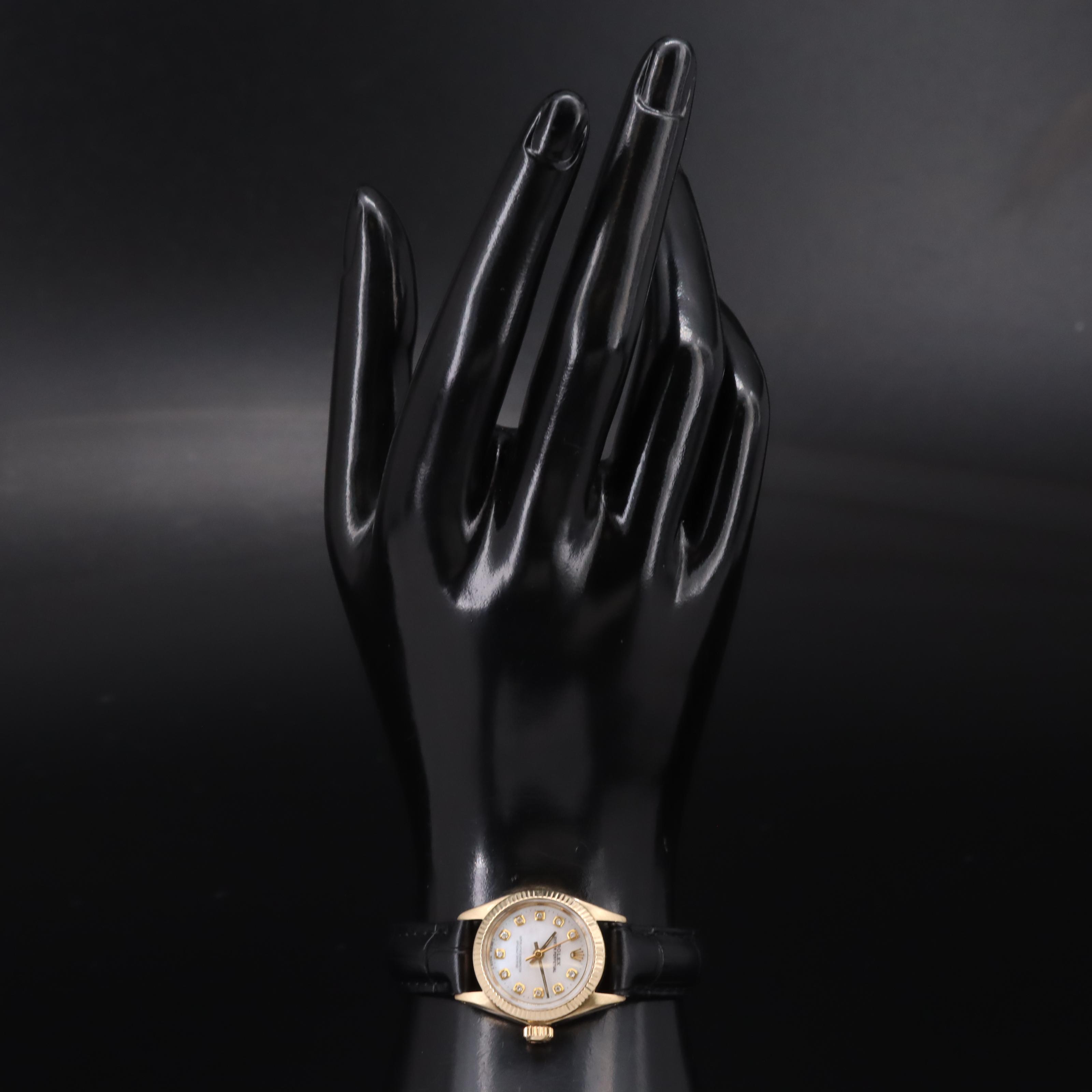 1975 Rolex Oyster Perpetual 14K Diamond Watch