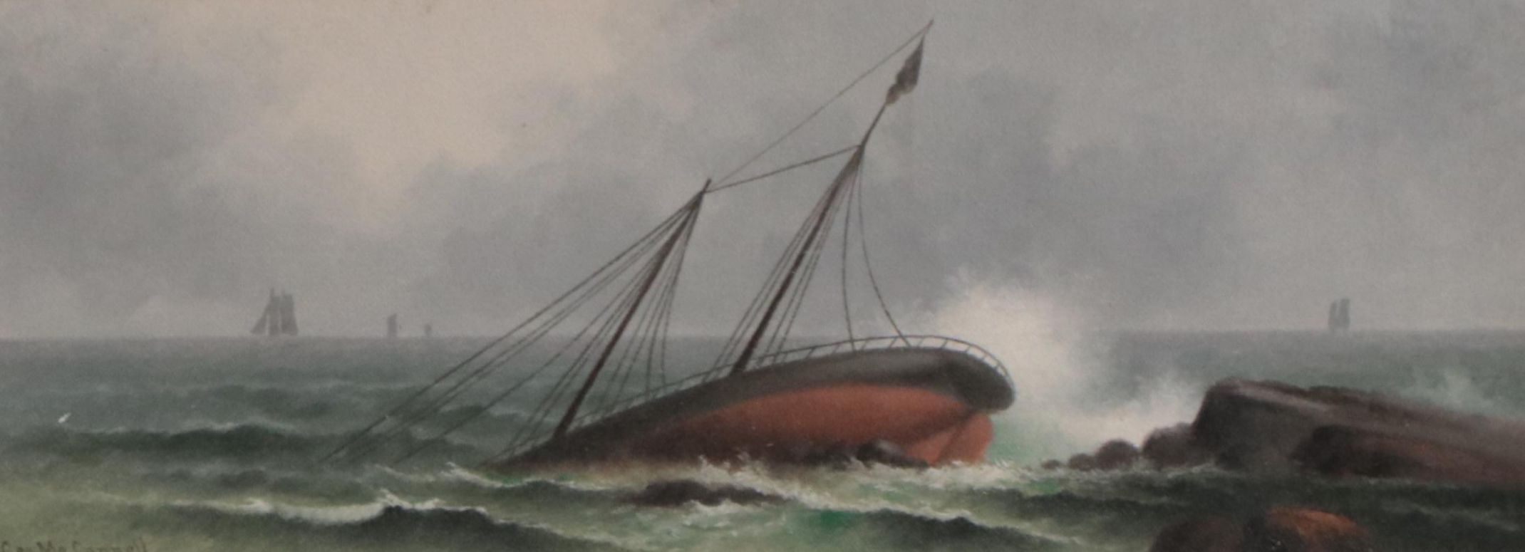 George McConnell Seascape Oil Painting "Prior the Shipwreck"