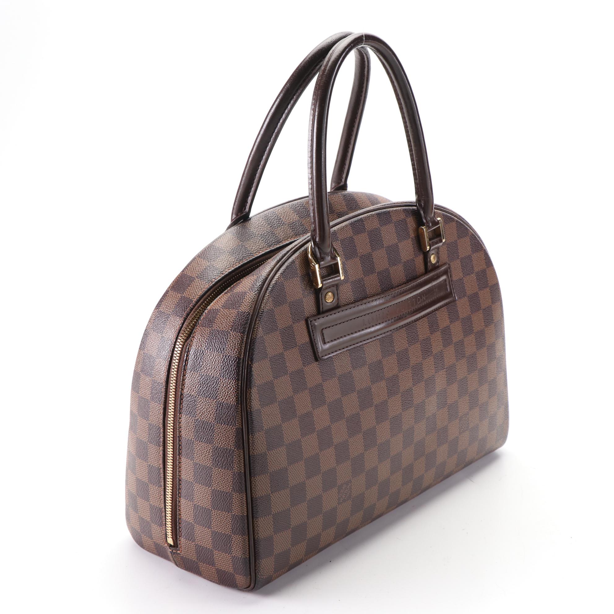 Louis Vuitton Nolita Handbag in Damier Ebene Canvas and leather