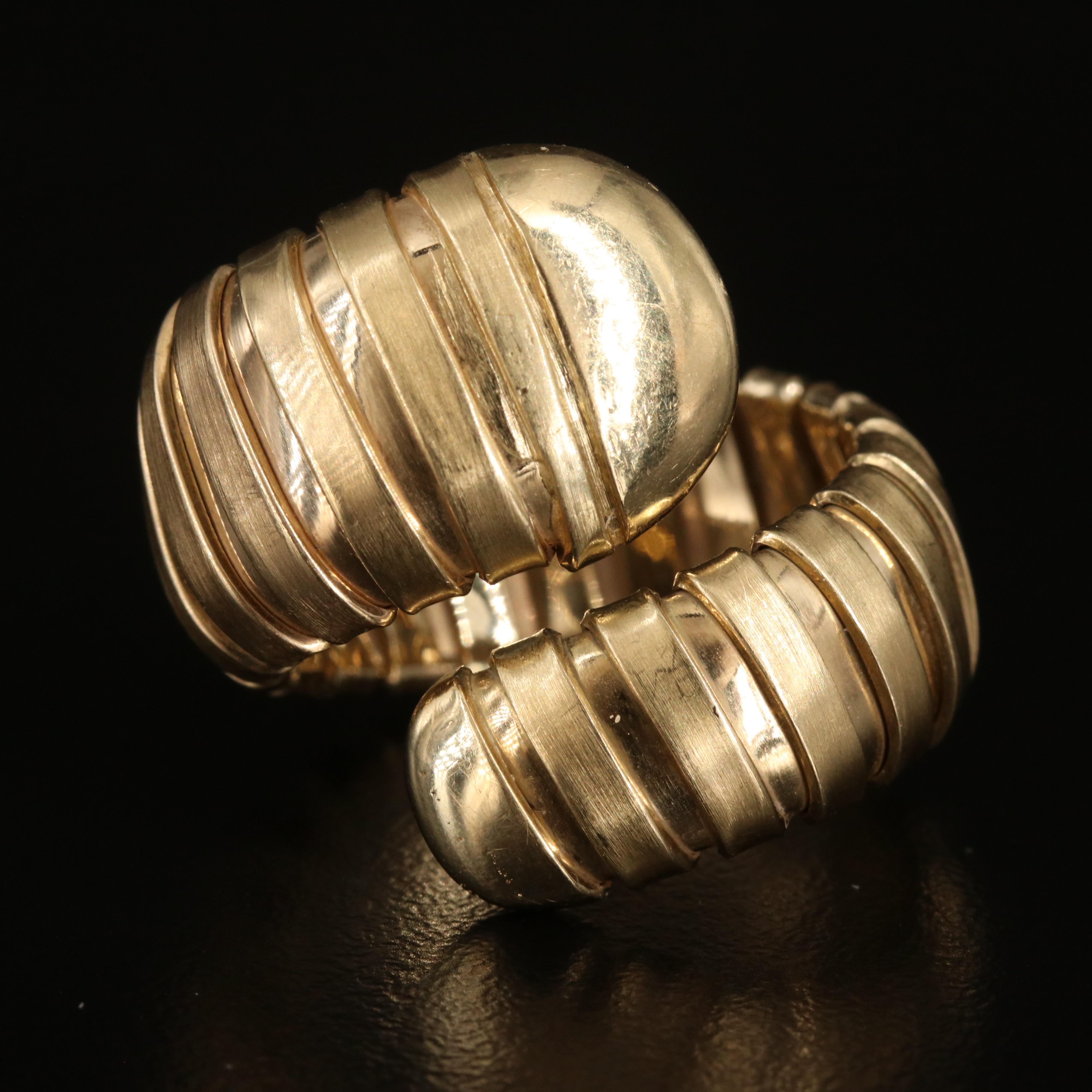 Italian 14K Tubogas Flex Ring