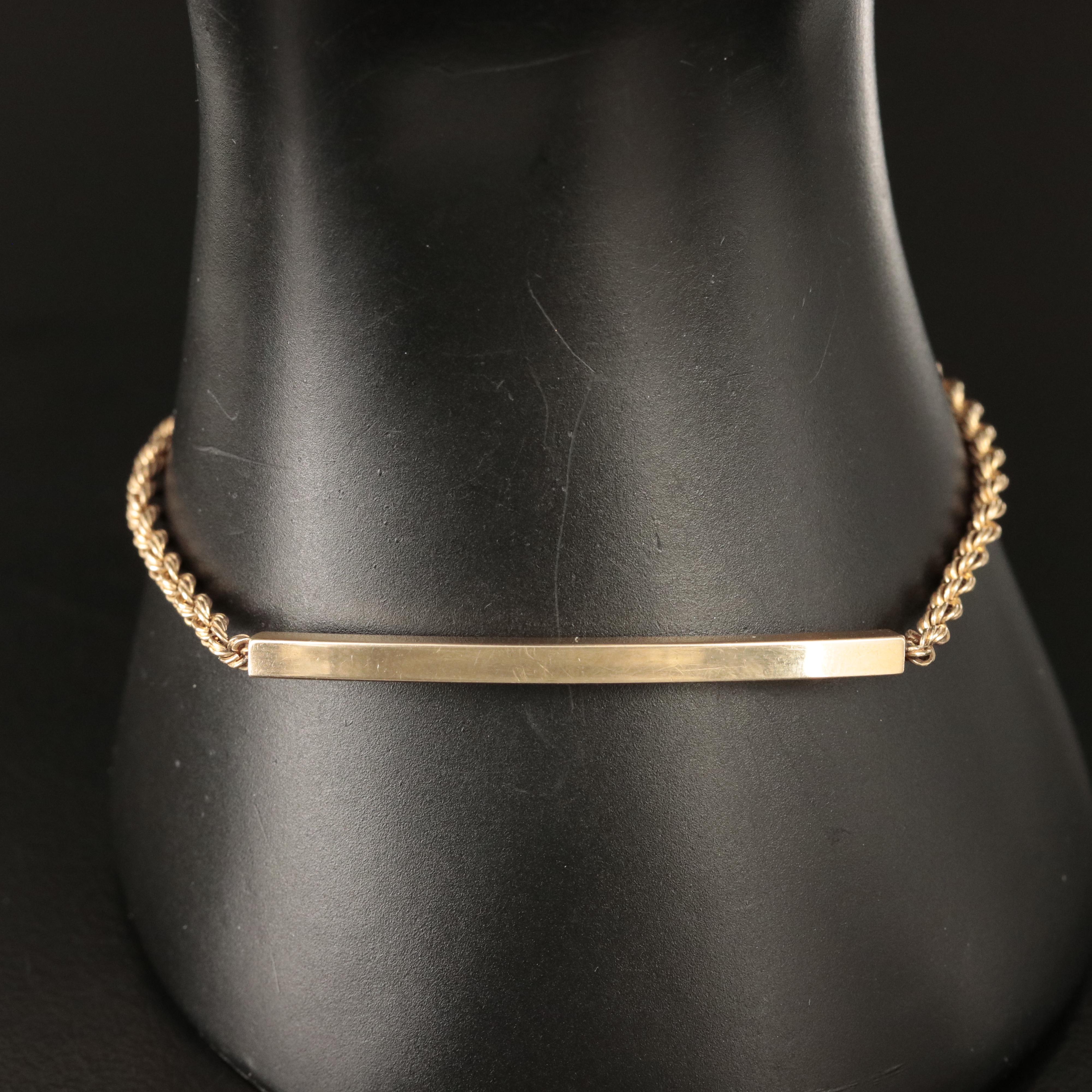 14K ID Bar Bracelet