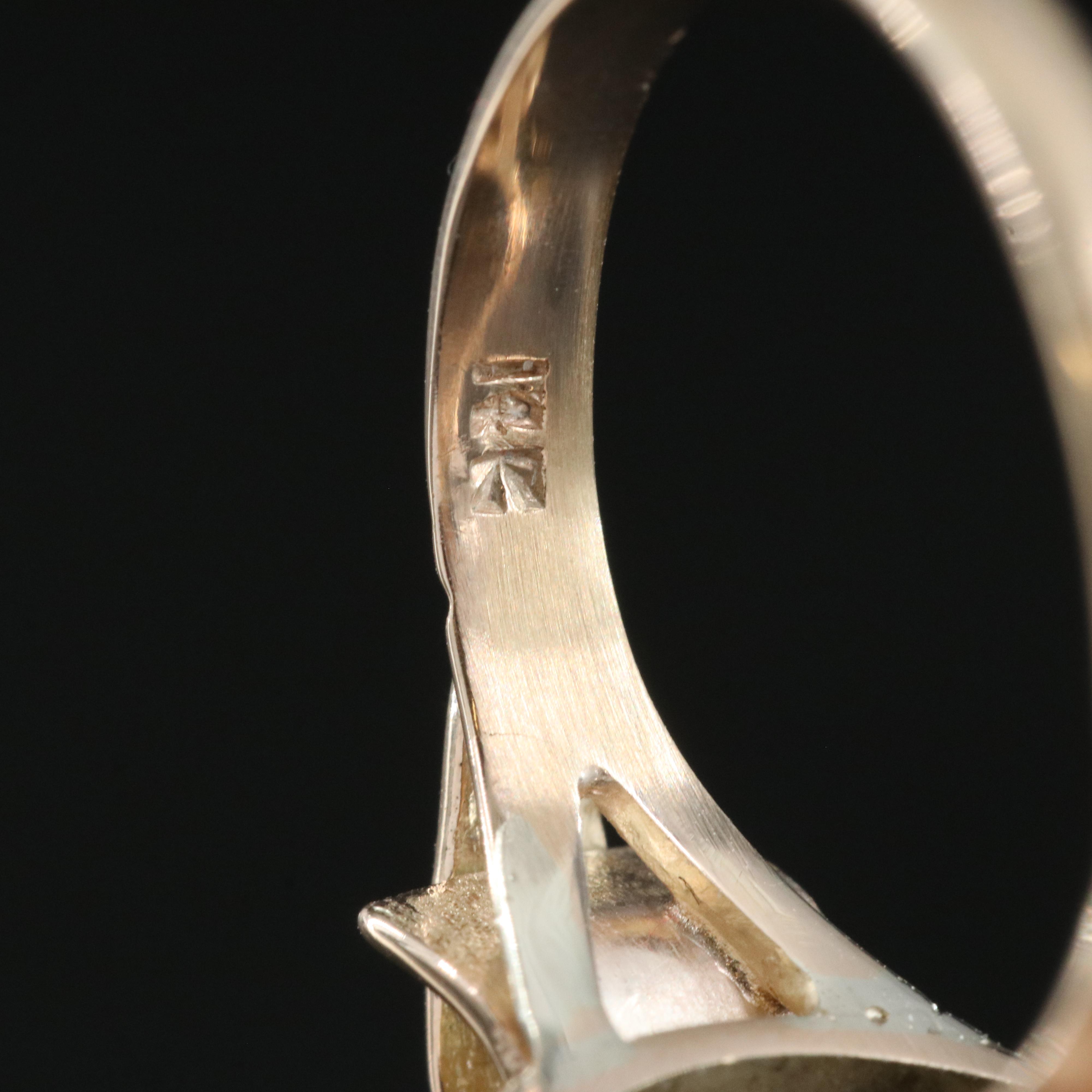 Vintage 10K 20.64 CT Smoky Quartz Ring