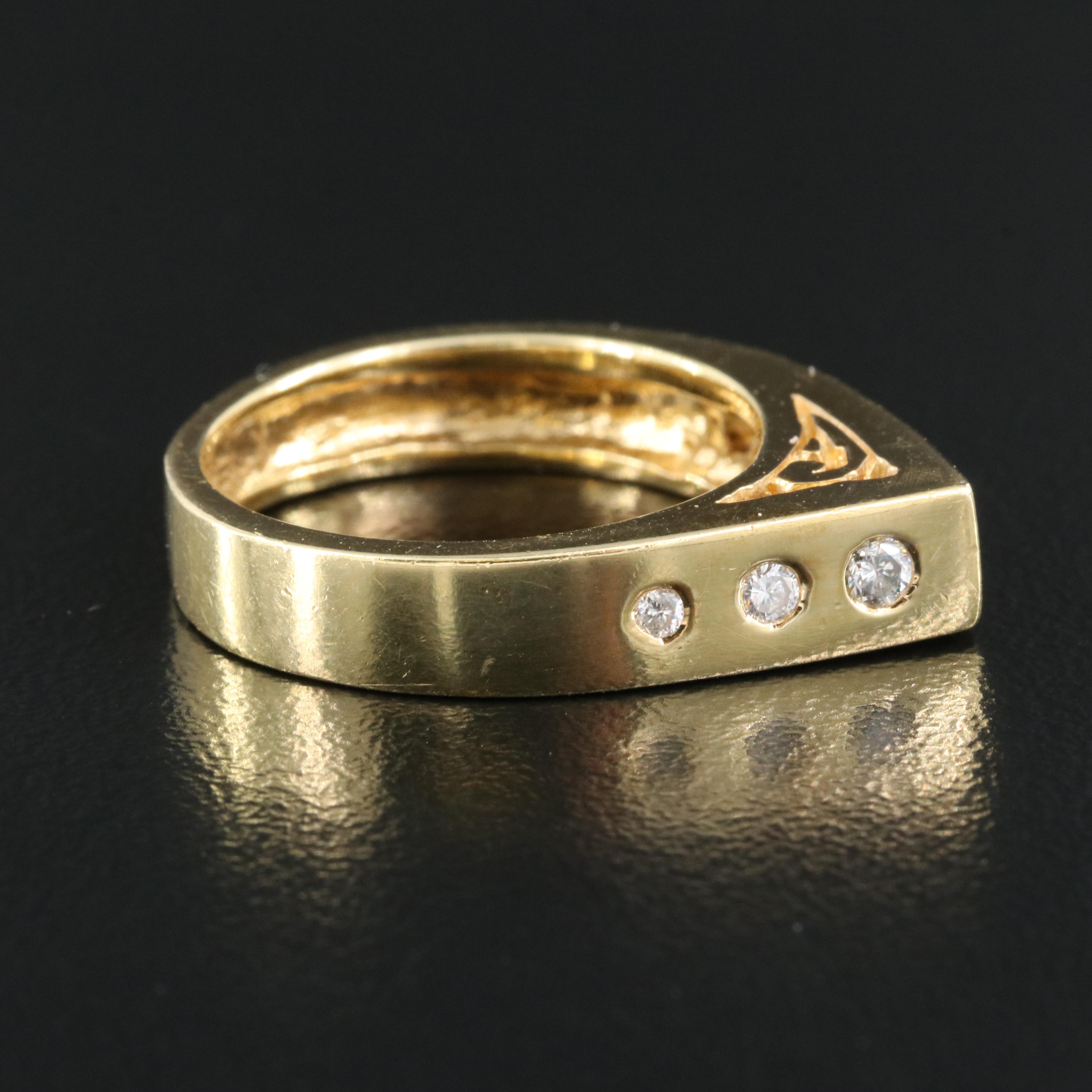 18K Citrine and Diamond Pyramid Ring