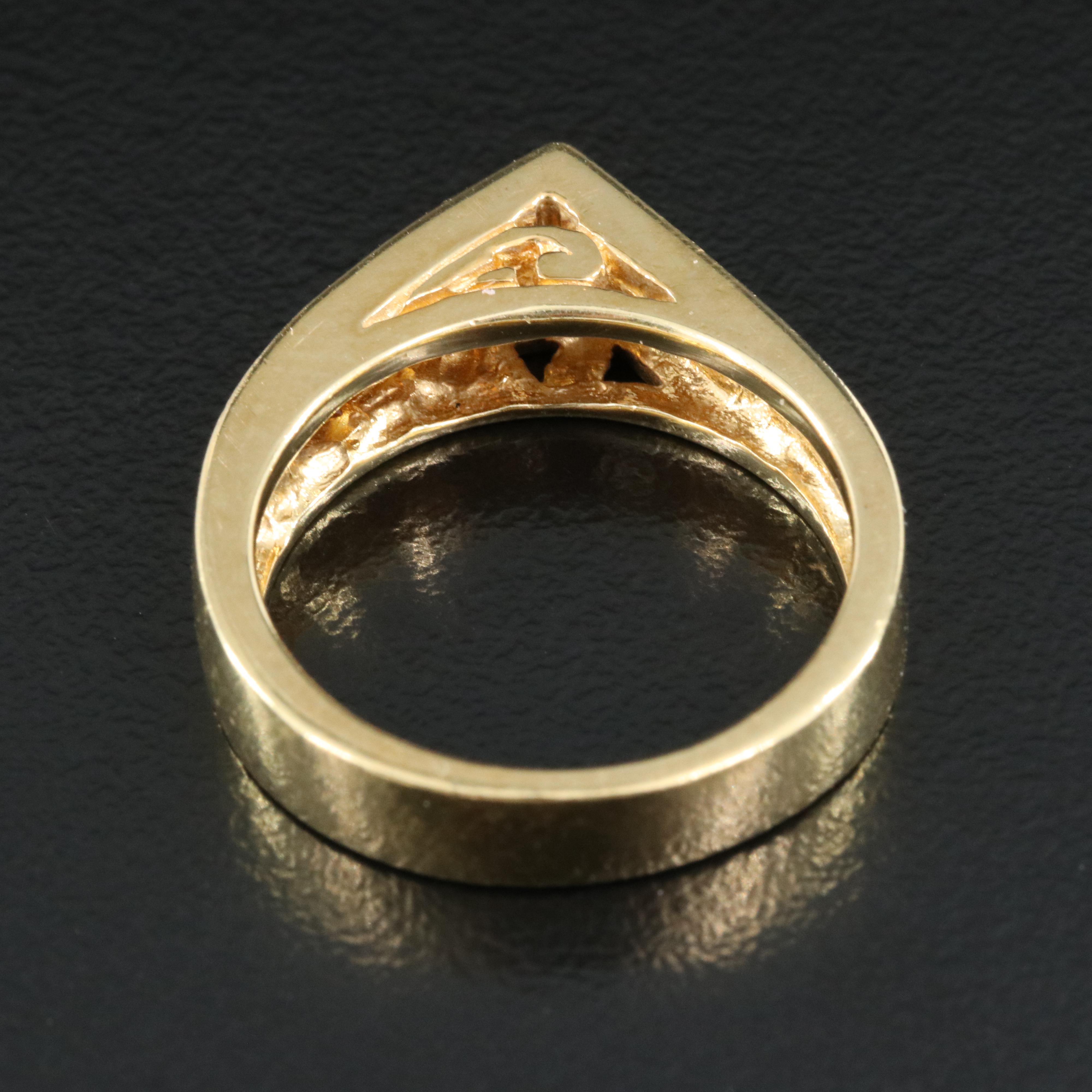 18K Citrine and Diamond Pyramid Ring