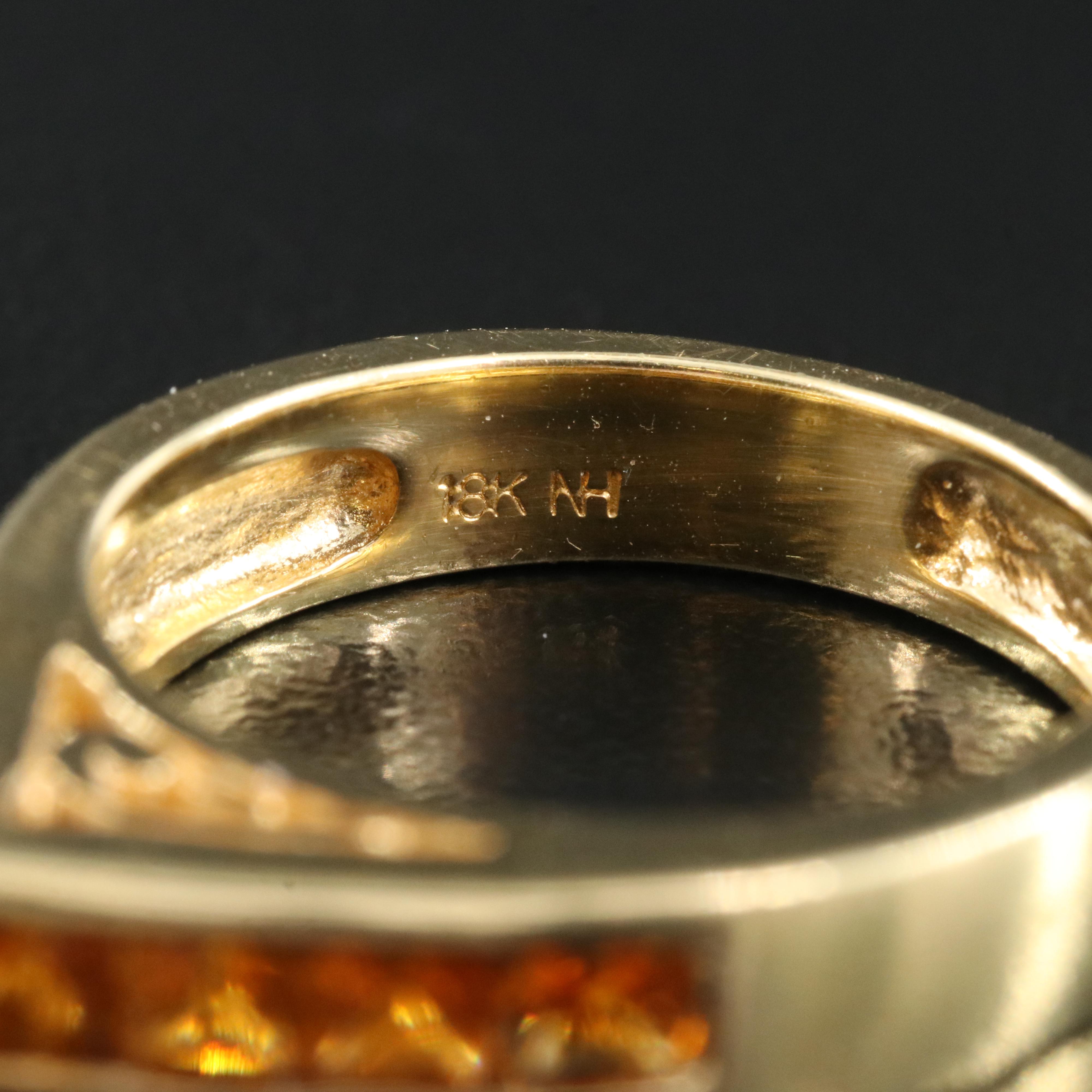 18K Citrine and Diamond Pyramid Ring