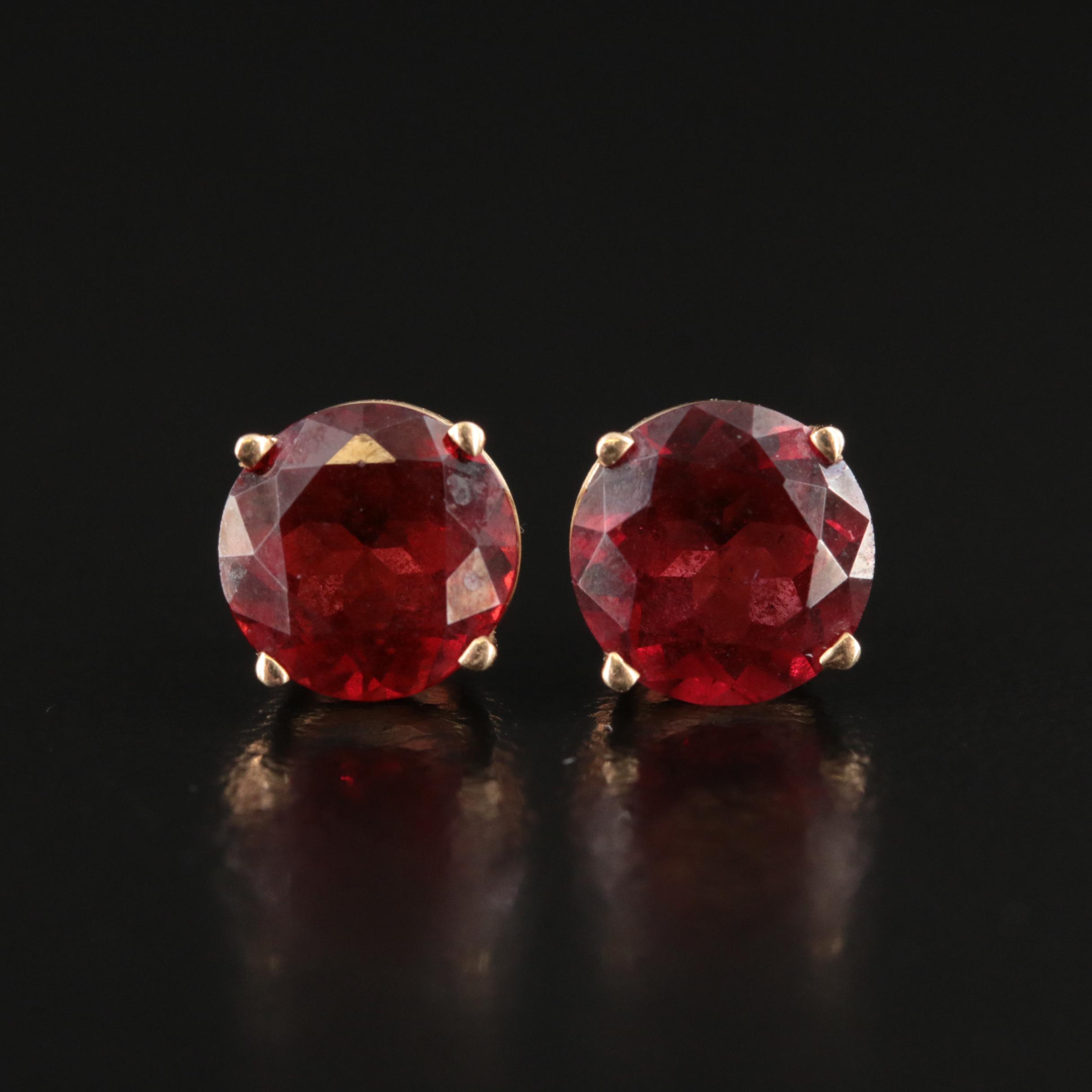 14K Garnet Stud Earrings