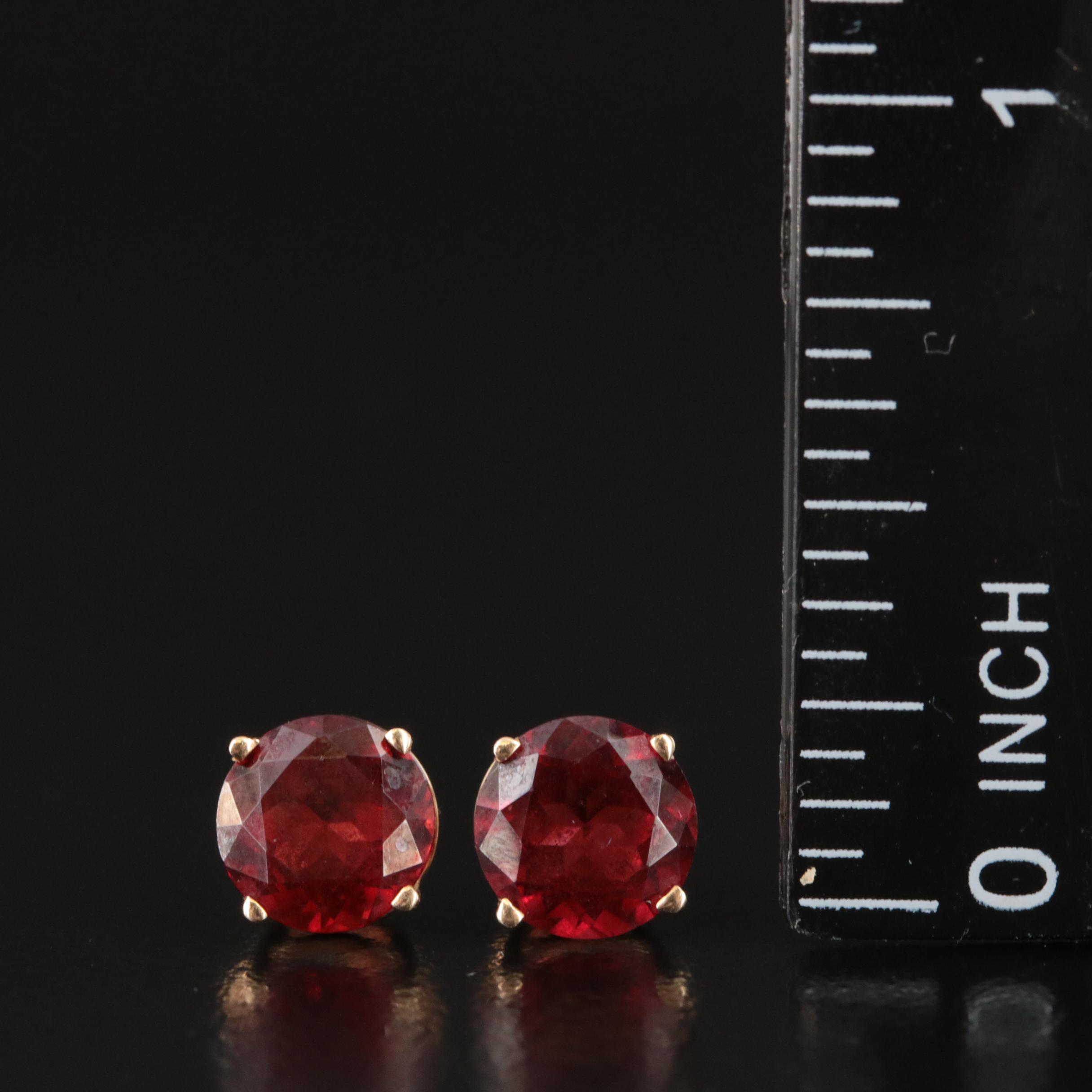 14K Garnet Stud Earrings