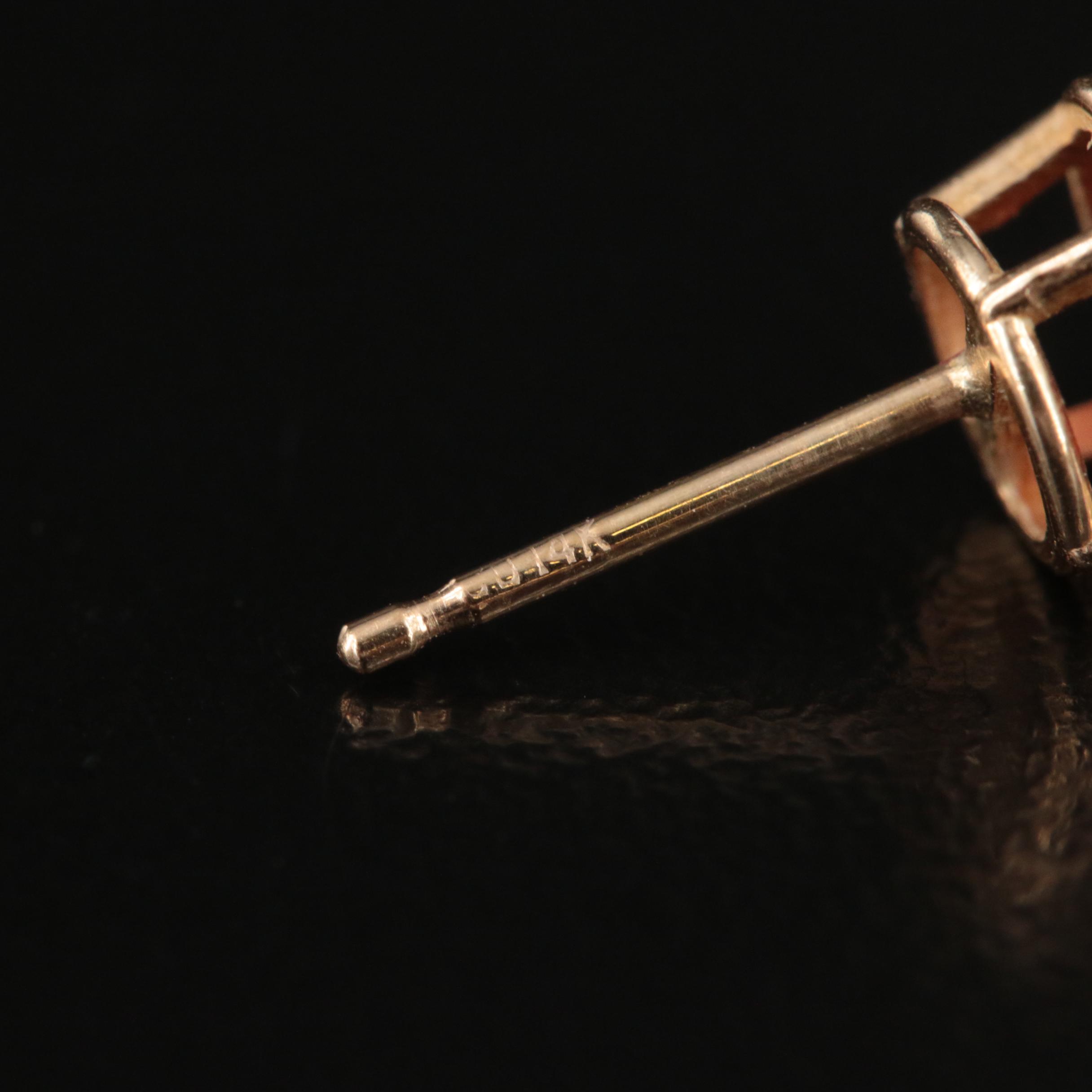 14K Garnet Stud Earrings