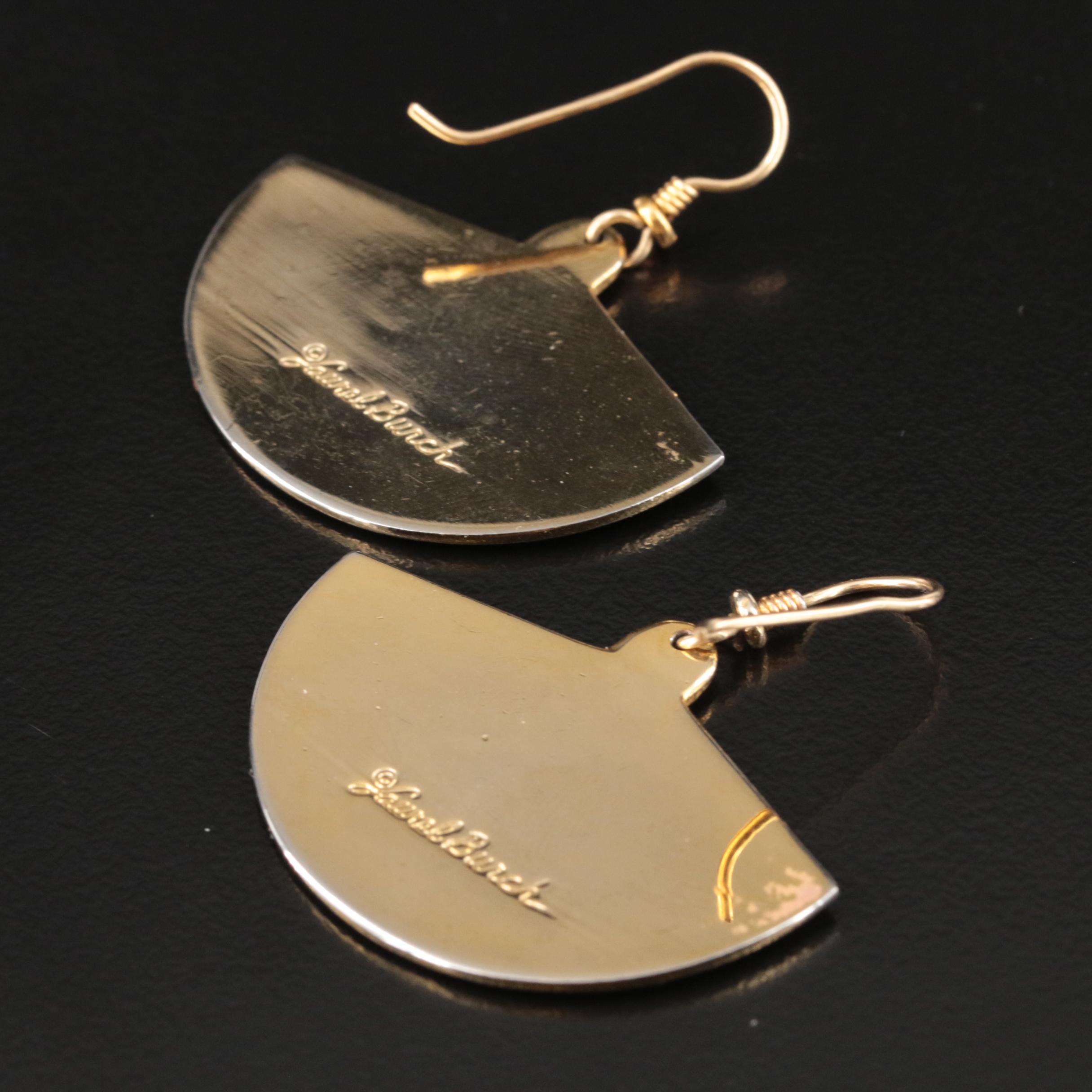 Laurel Burch Enamel Cloisonné Fan Earrings