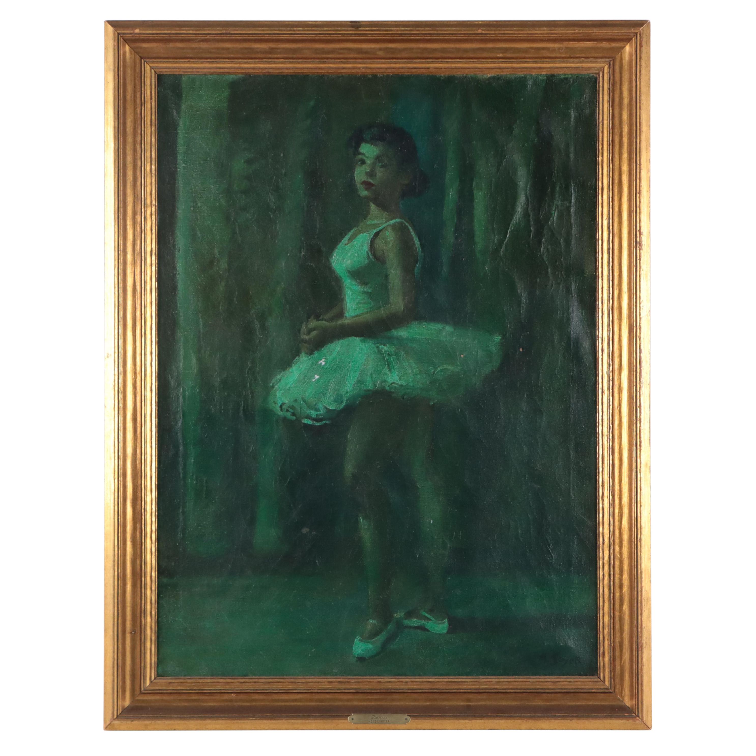 Moses Soyer Oil Painting "Dancer," Circa 1955