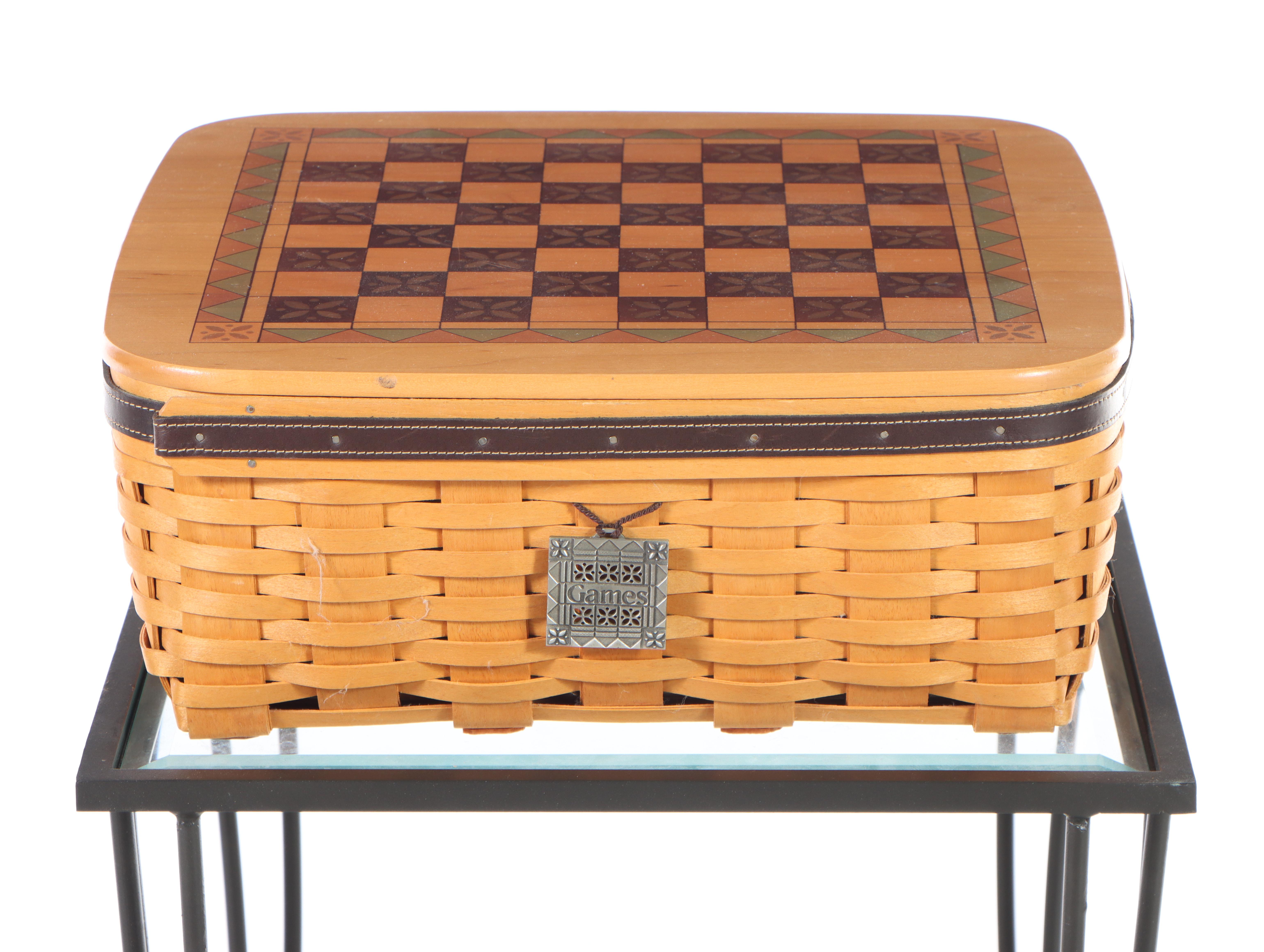 Longaberger "Foundry Collection" Table with "Father's Day" Checkerboard Basket