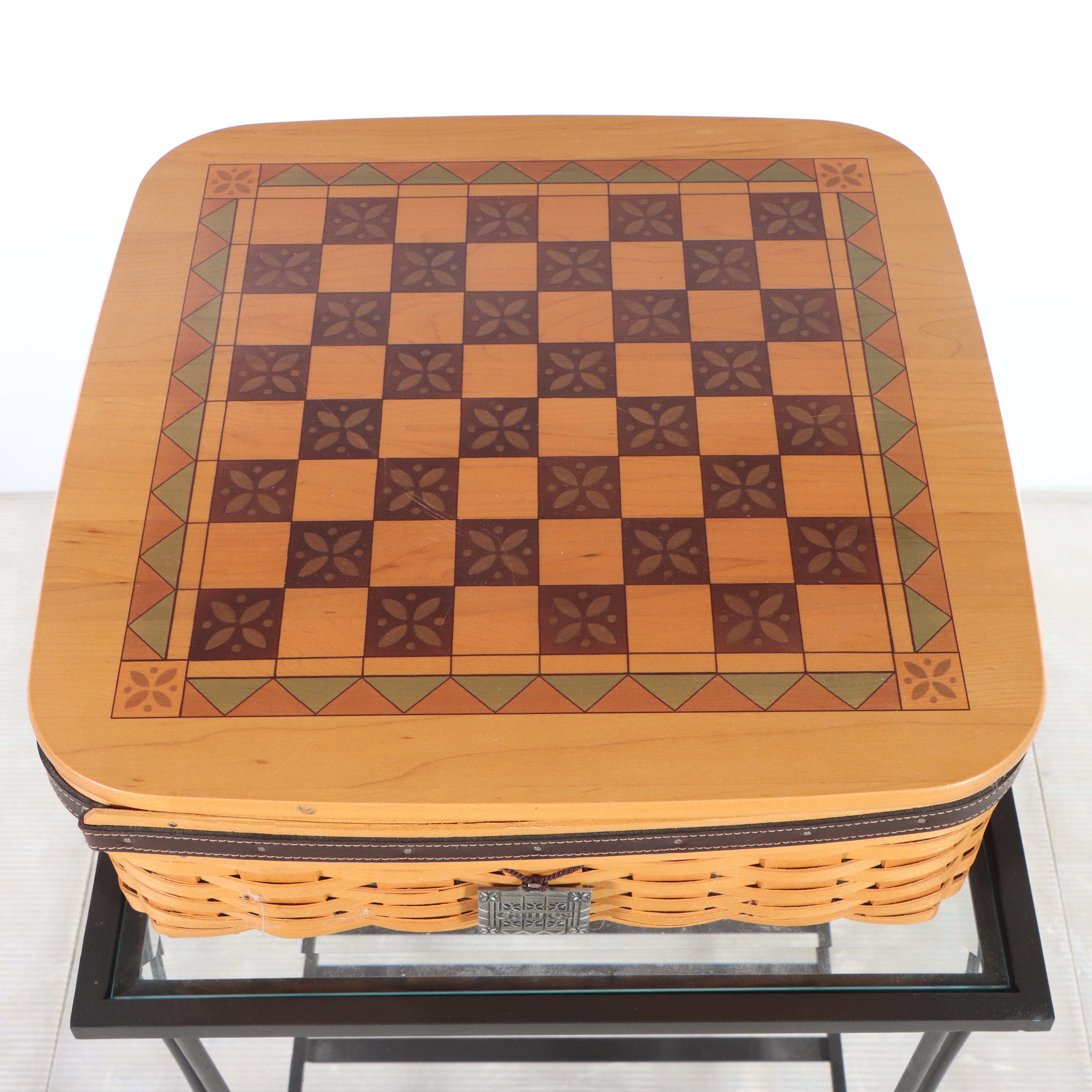 Longaberger "Foundry Collection" Table with "Father's Day" Checkerboard Basket