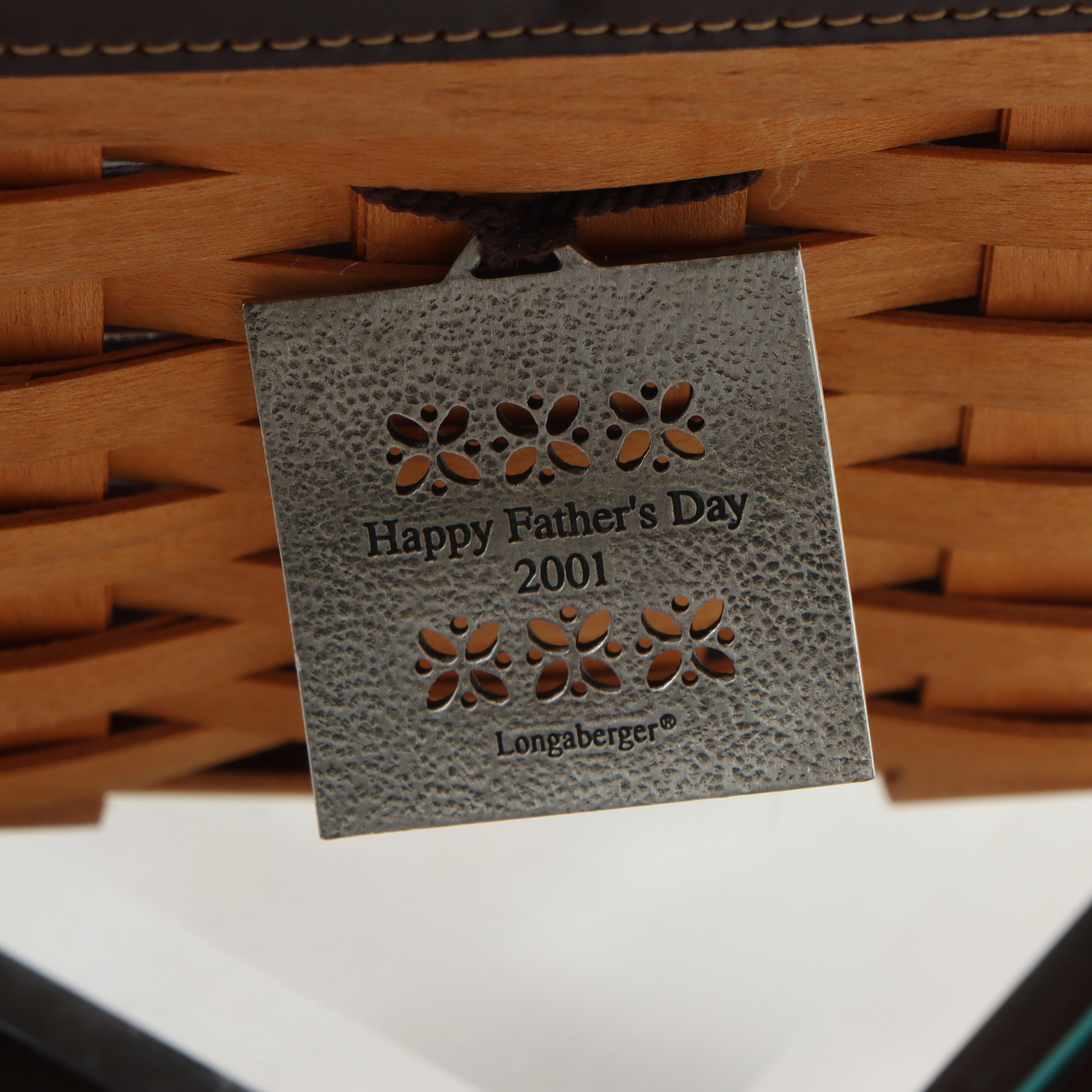 Longaberger "Foundry Collection" Table with "Father's Day" Checkerboard Basket