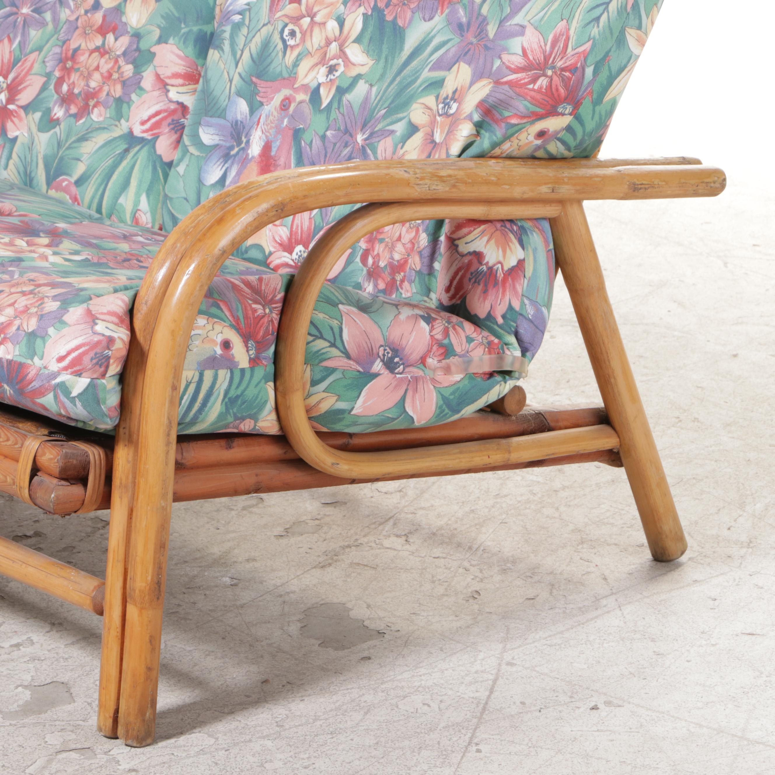 Rattan Patio Sofa, Mid to Late 20th Century