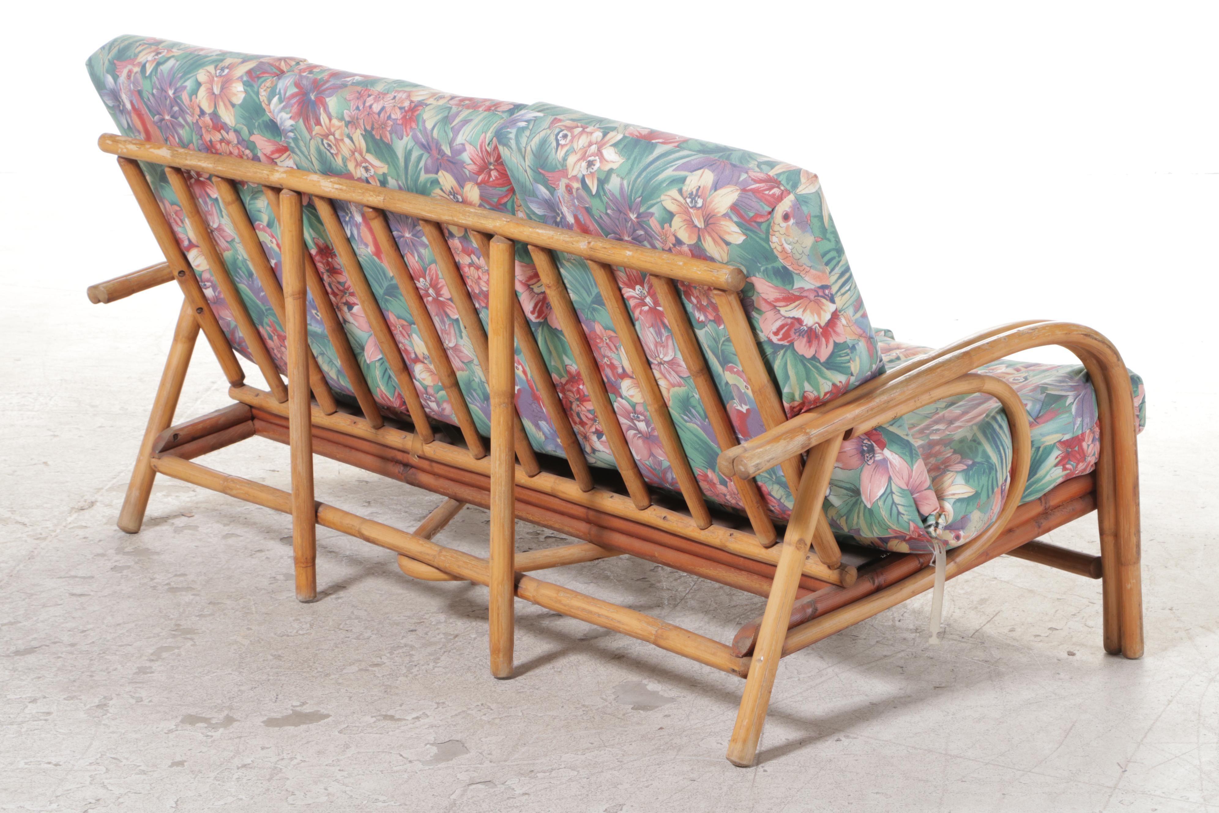 Rattan Patio Sofa, Mid to Late 20th Century