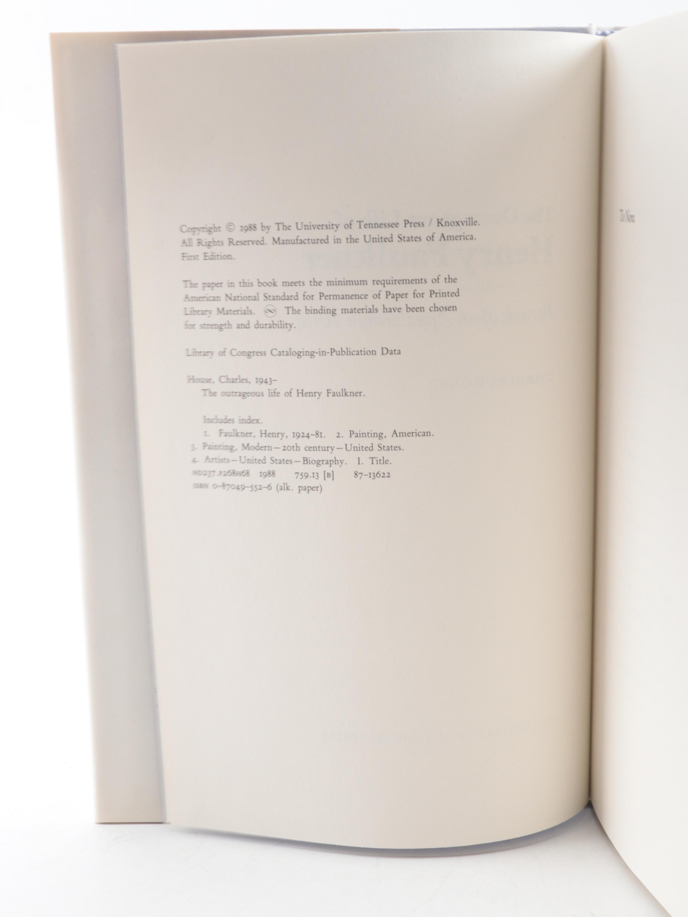 First Edition "The Outrageous Life of Henry Faulkner" with Opera House Poster