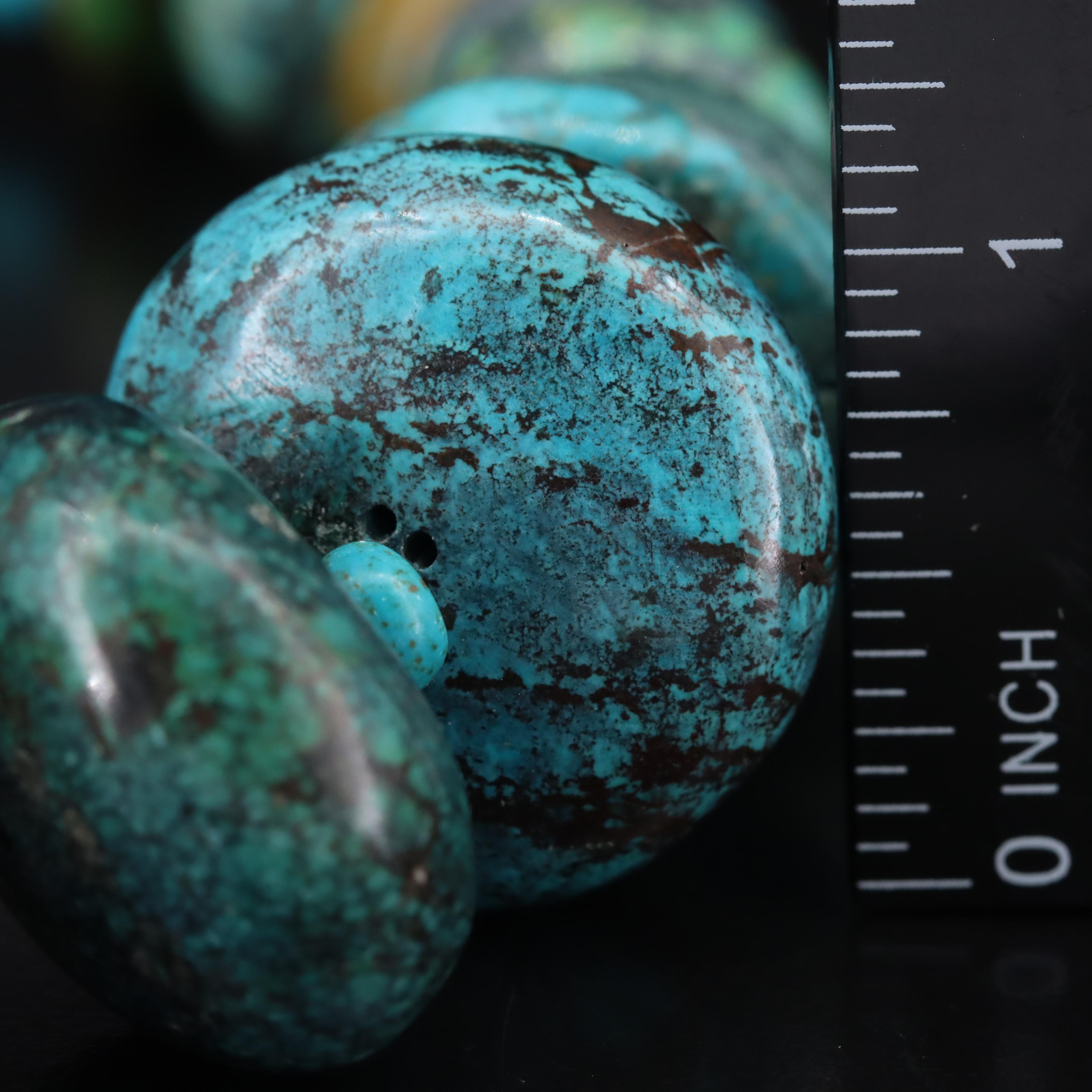 Sterling Graduated Turquoise, Howlite and Shell Beaded Necklace