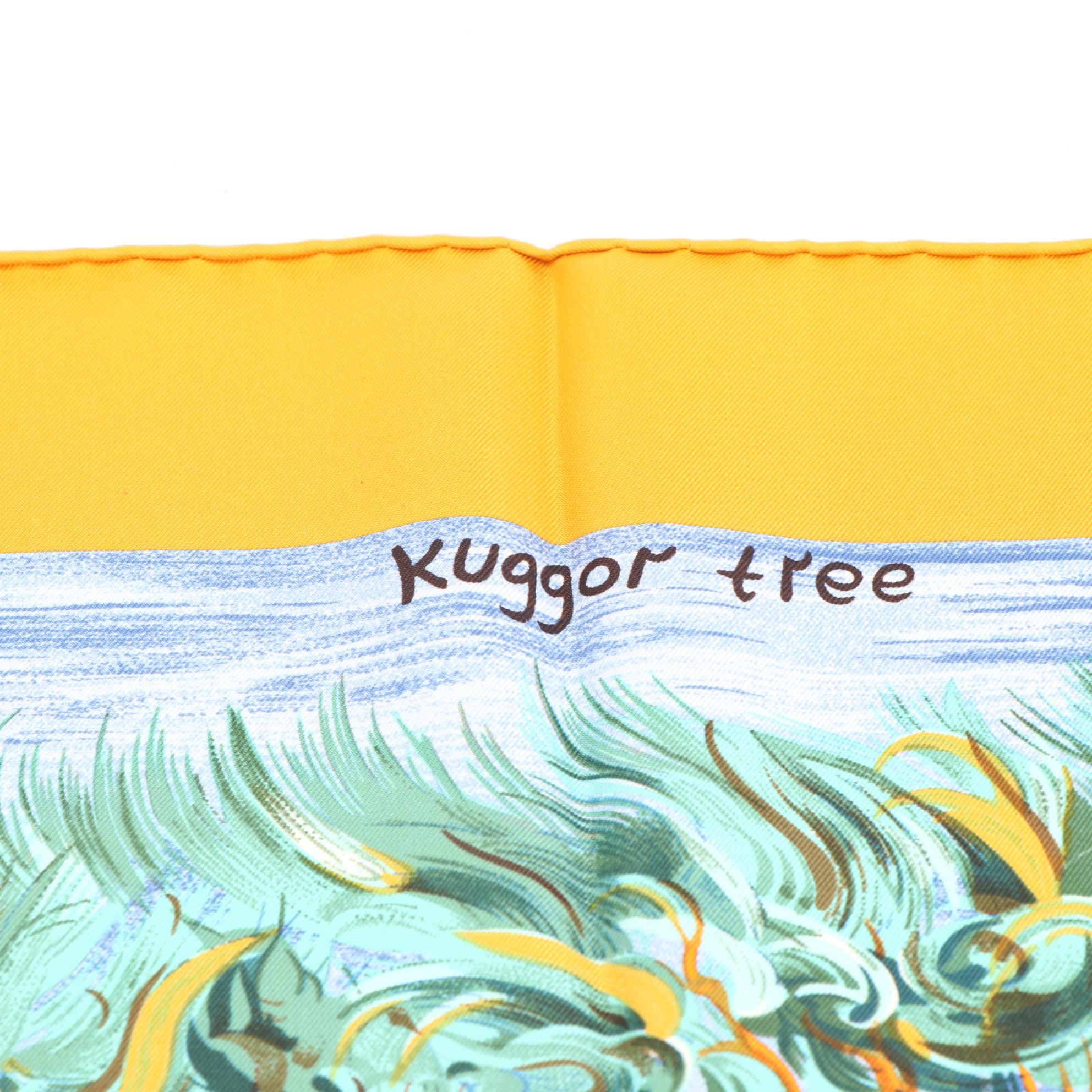 Hermès "Kuggor Tree" Scarf 90 in Silk Twill