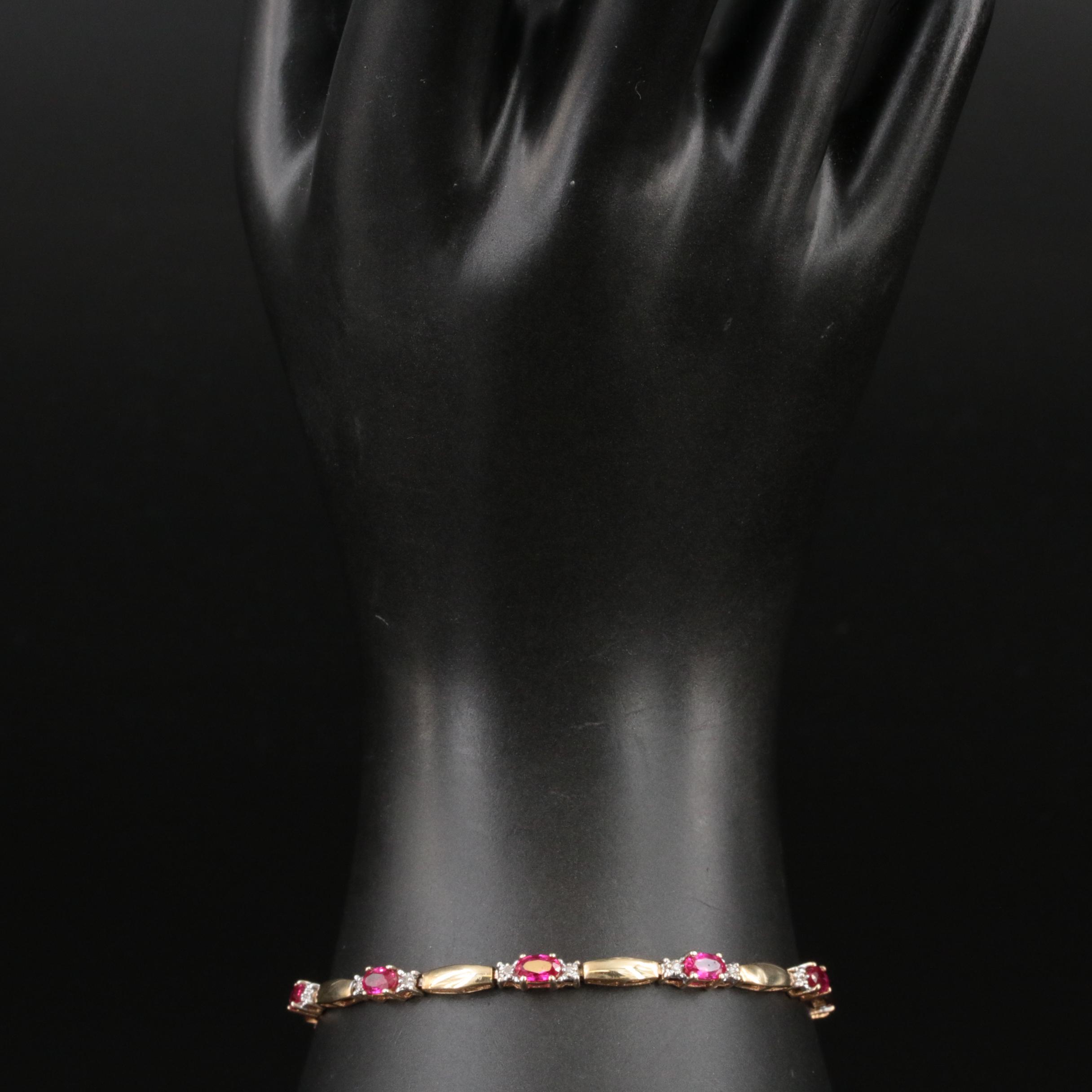 10K Ruby and Diamond Bracelet