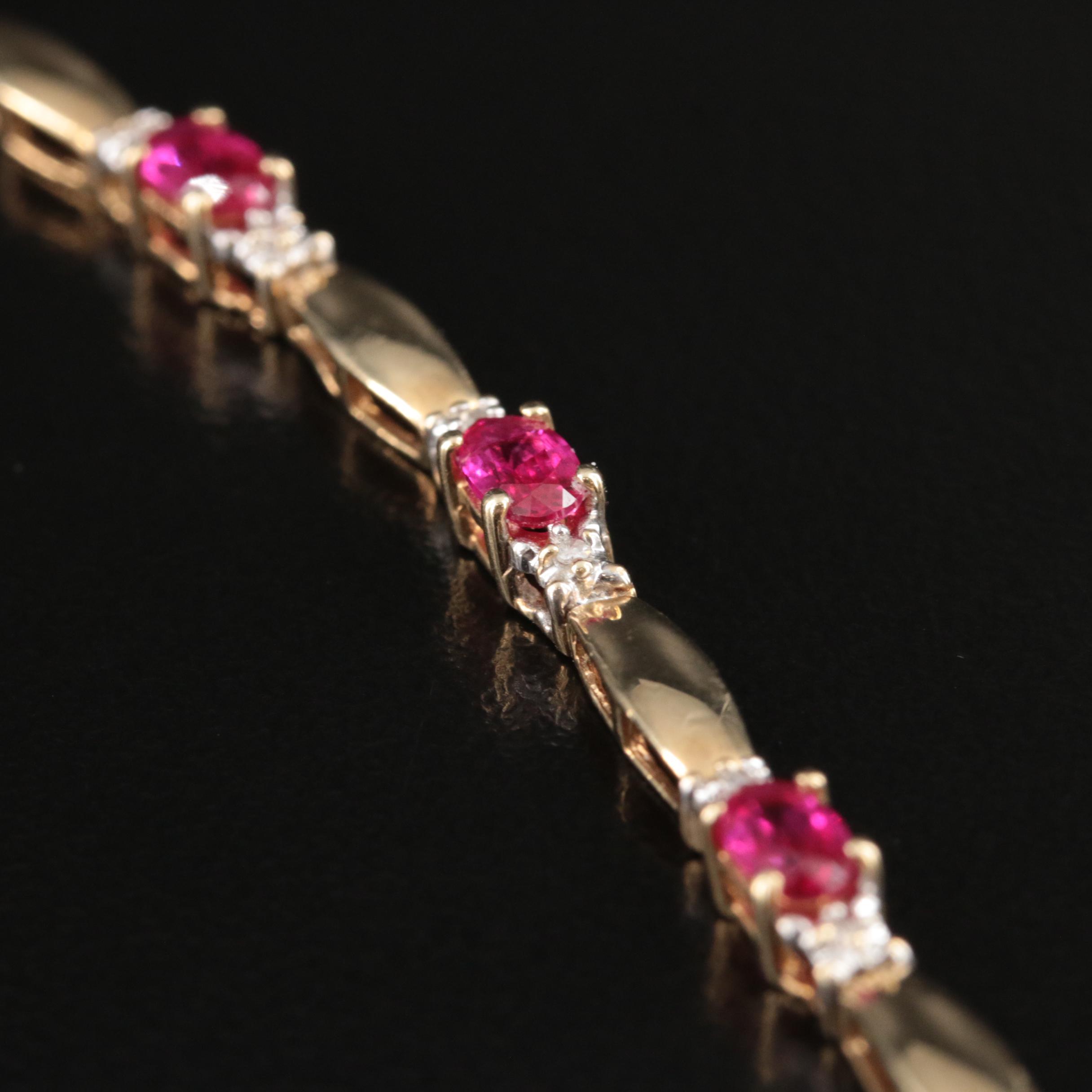 10K Ruby and Diamond Bracelet
