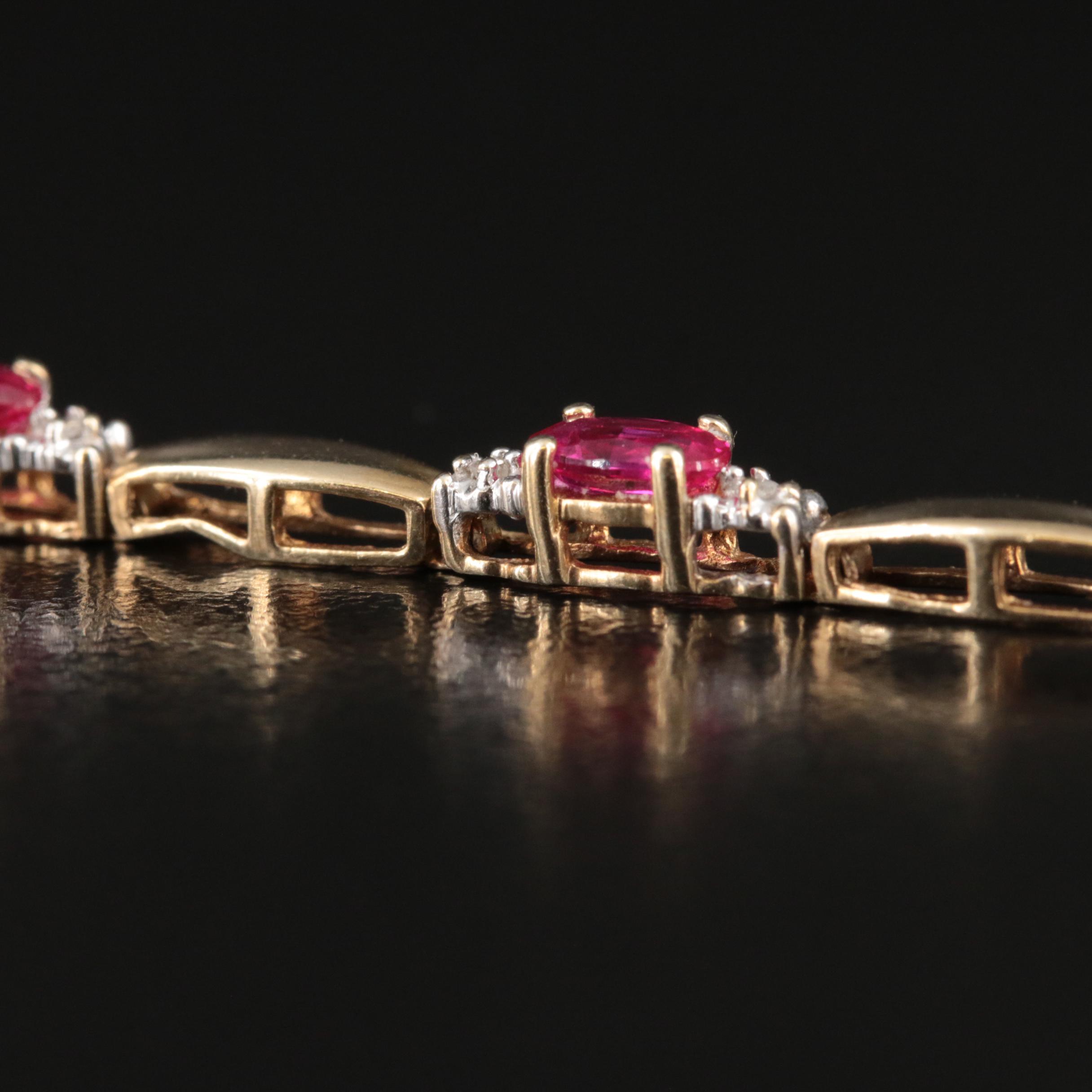 10K Ruby and Diamond Bracelet