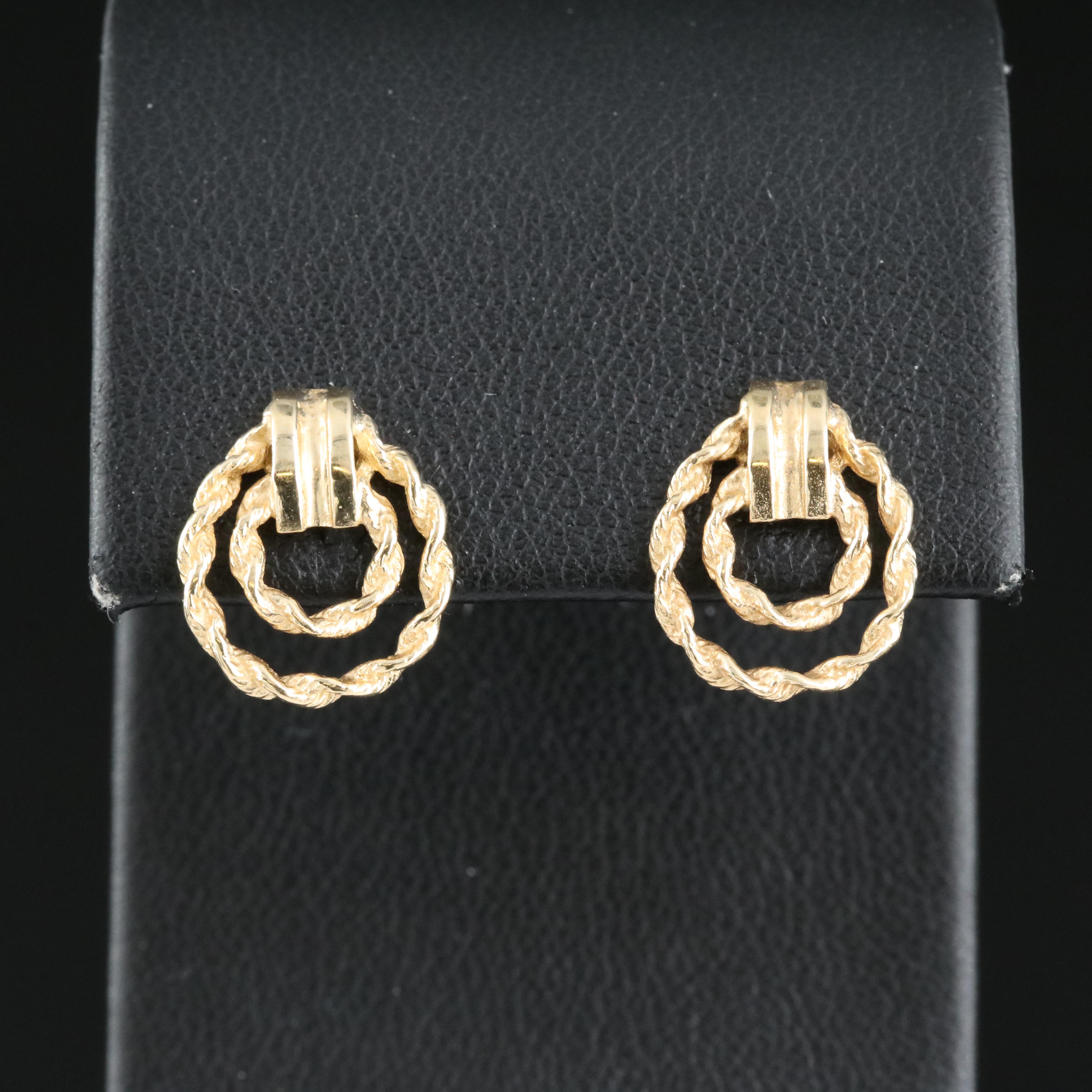 14K Braided Circle Earrings