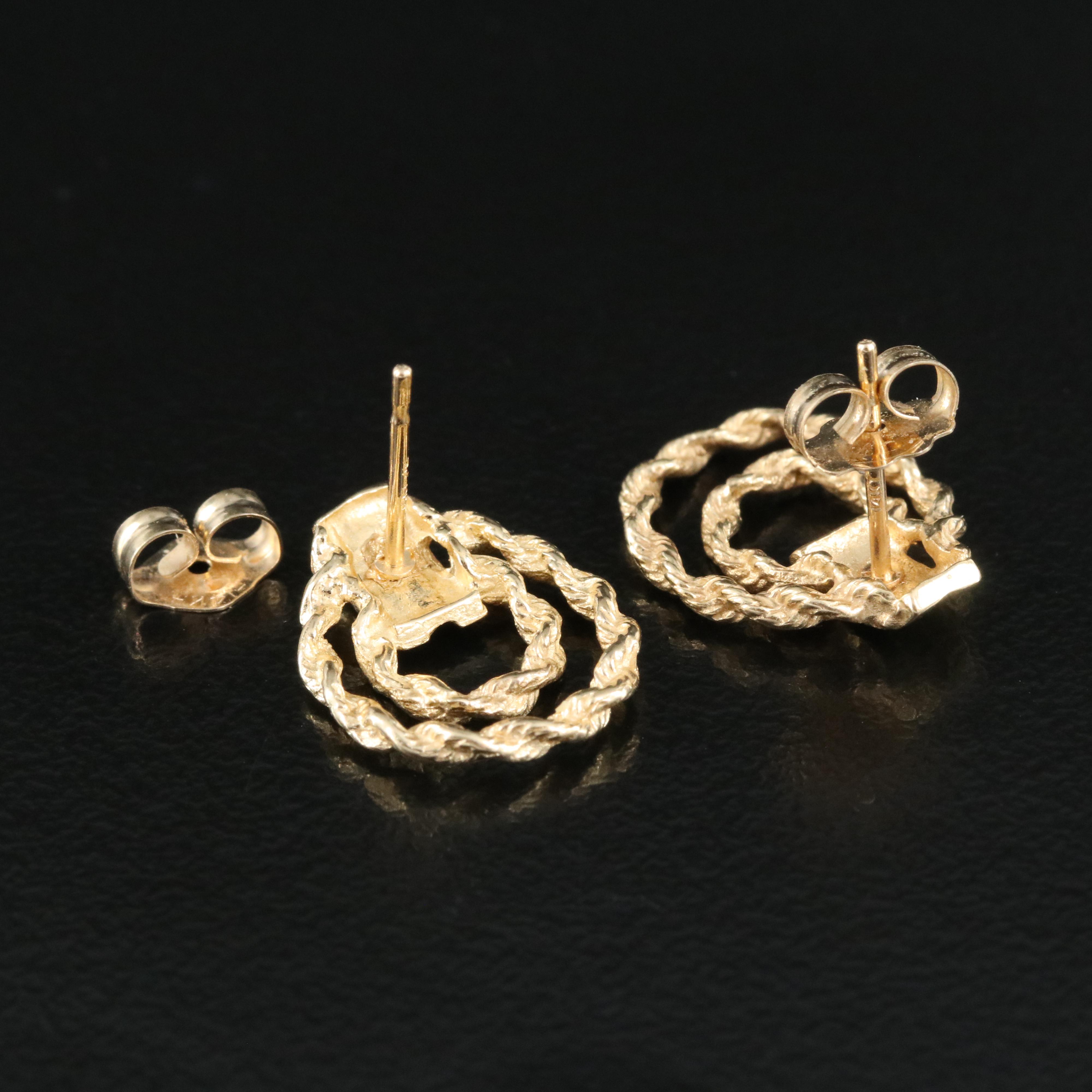 14K Braided Circle Earrings