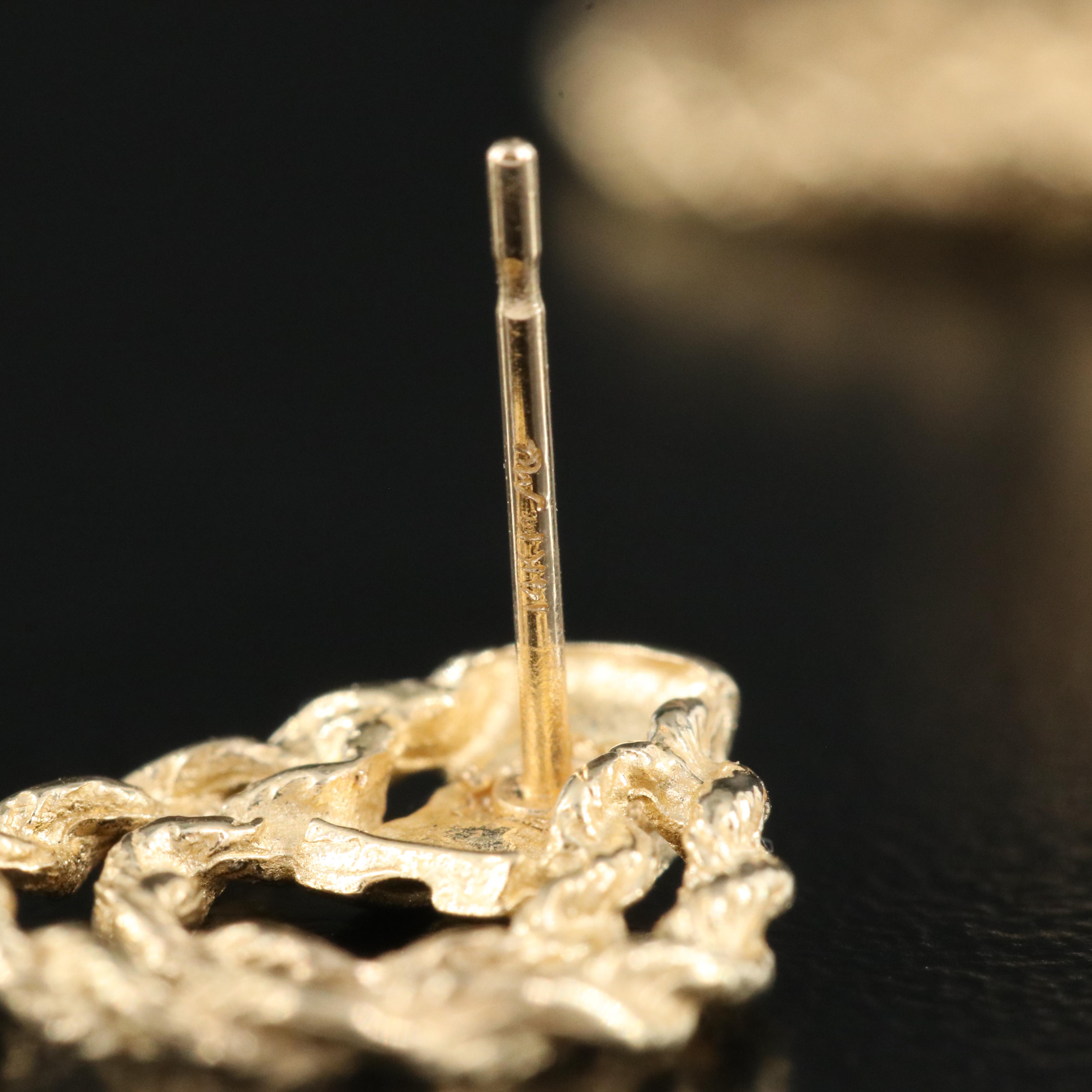 14K Braided Circle Earrings