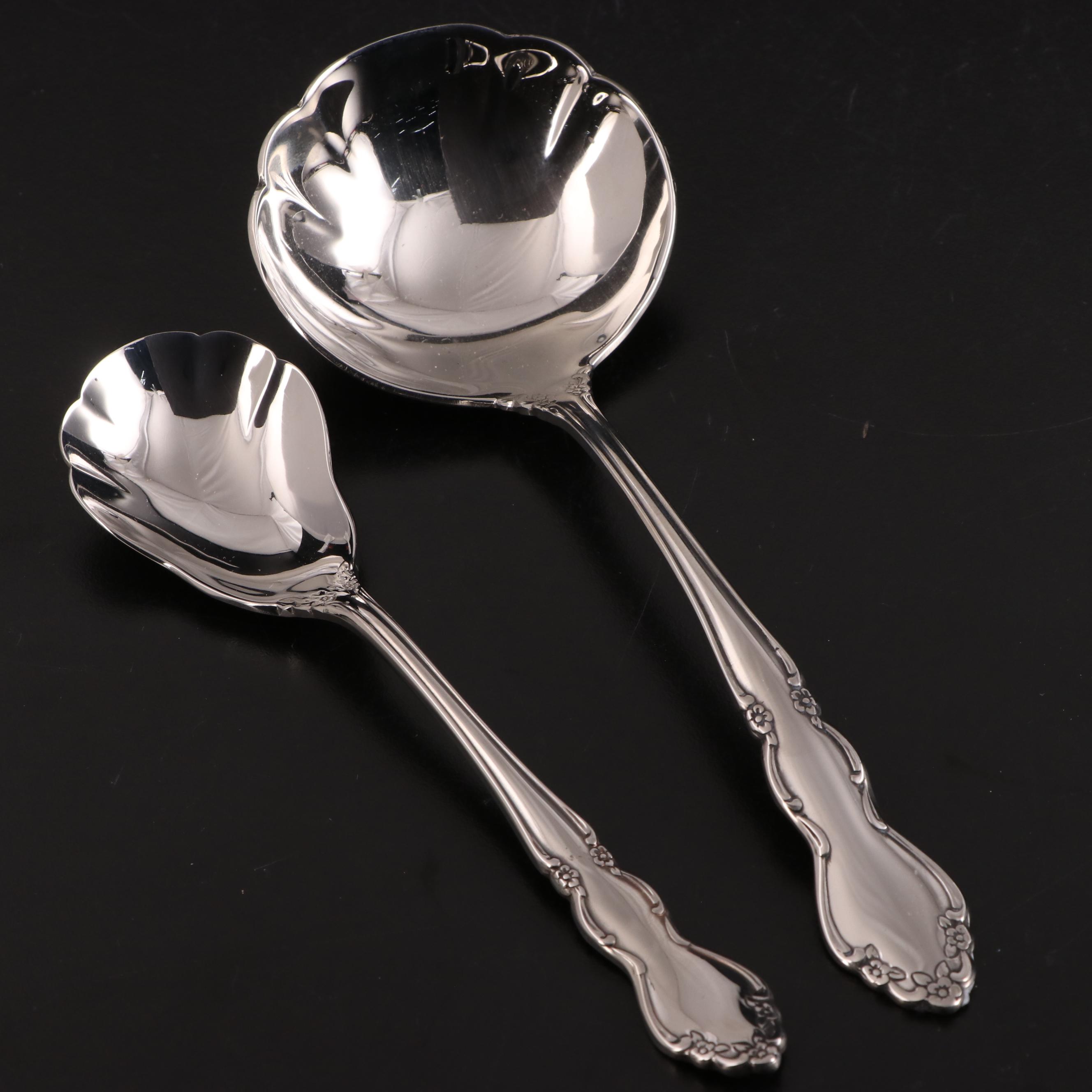 Oneida "Mansfield" Stainless Flatware in Mahogany Case, Late 20th Century