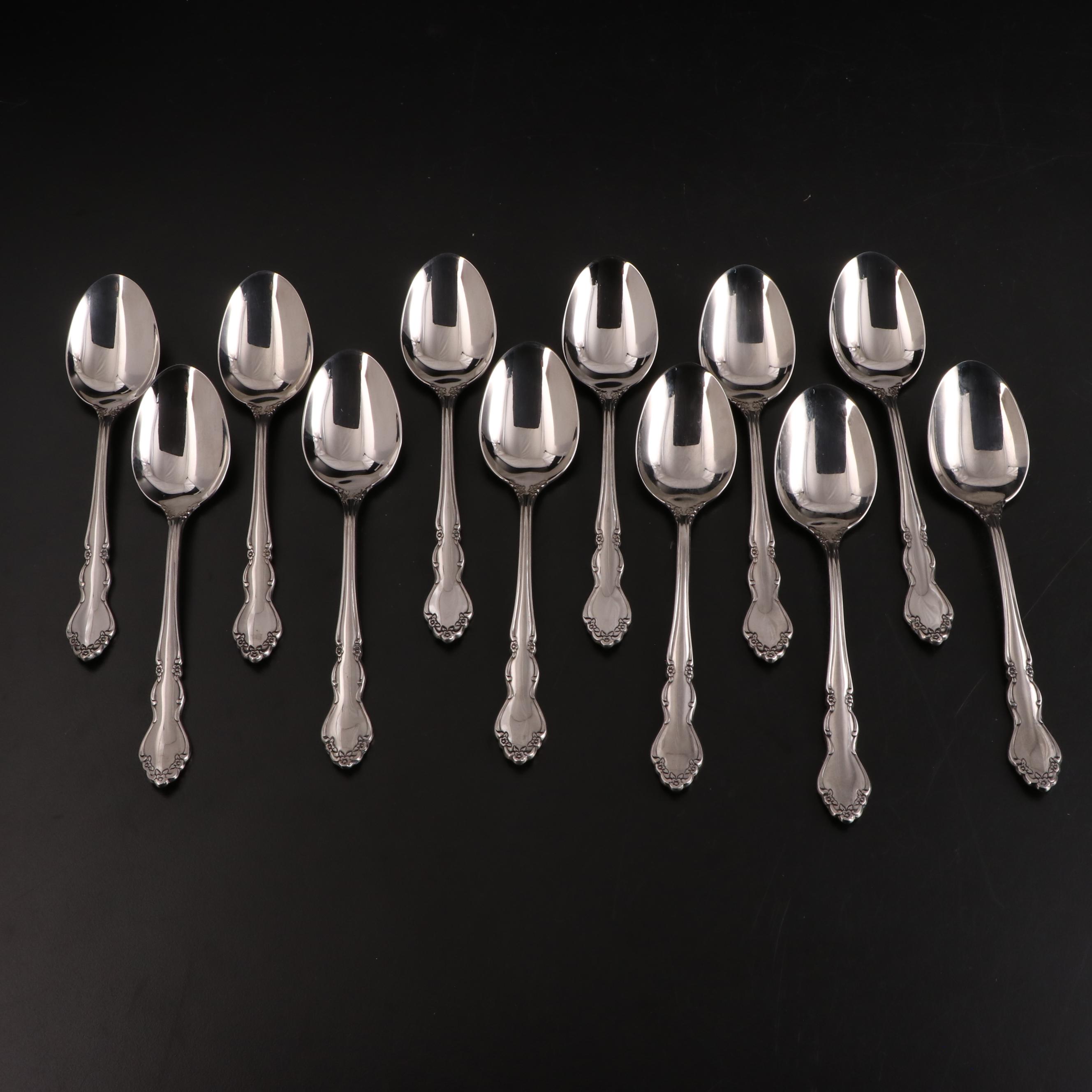 Oneida "Mansfield" Stainless Flatware in Mahogany Case, Late 20th Century