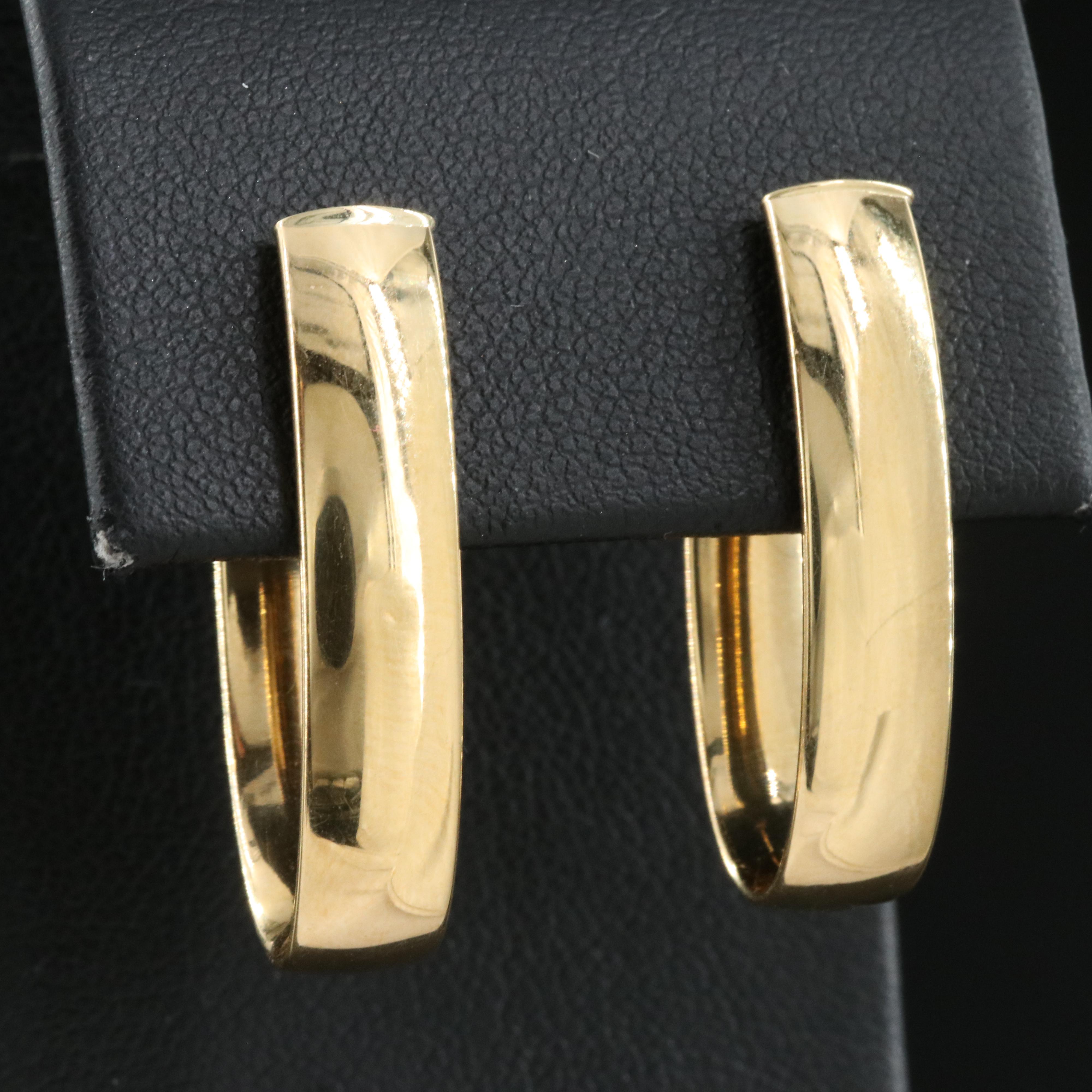 Italian Milor 18K Oval Hoop Earrings