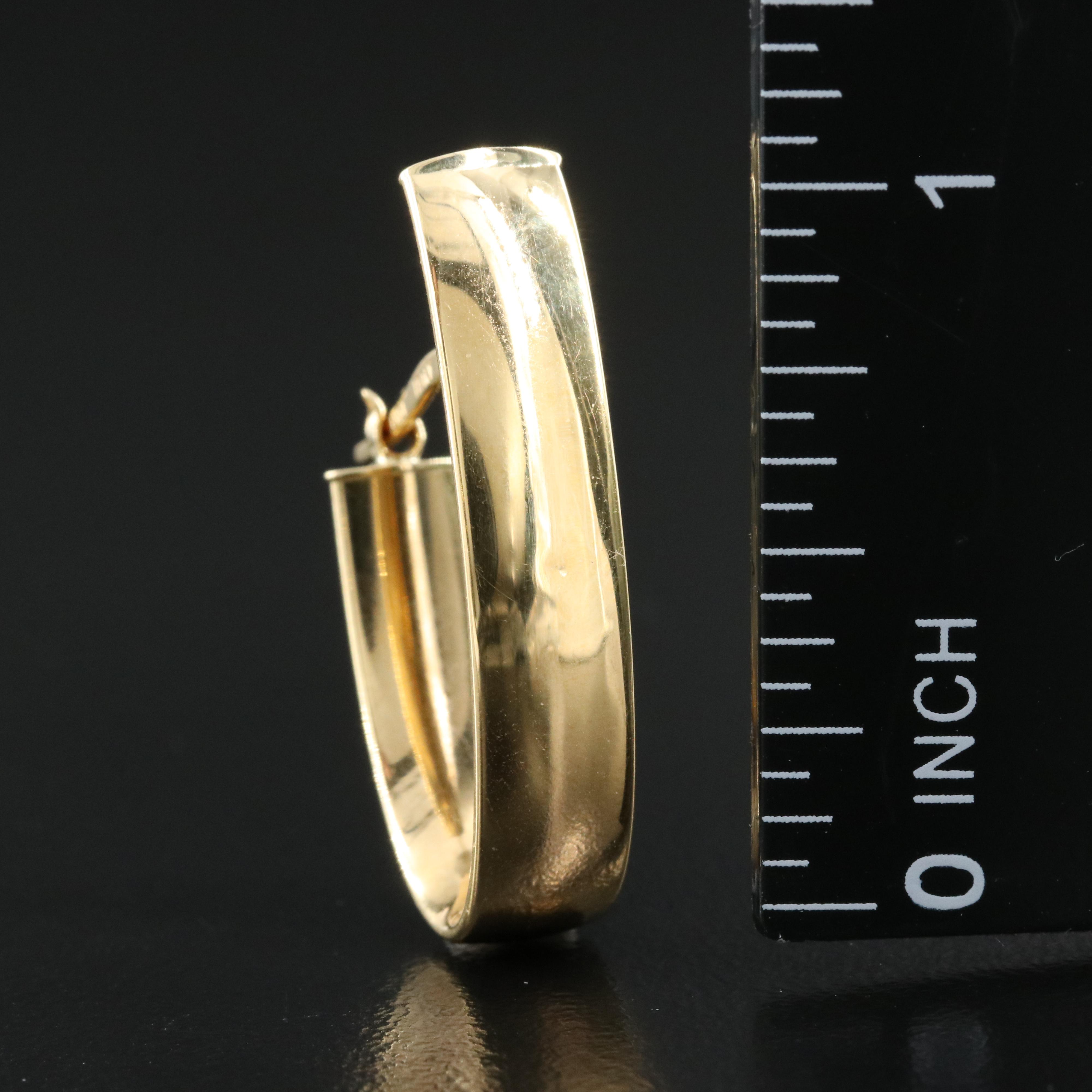 Italian Milor 18K Oval Hoop Earrings