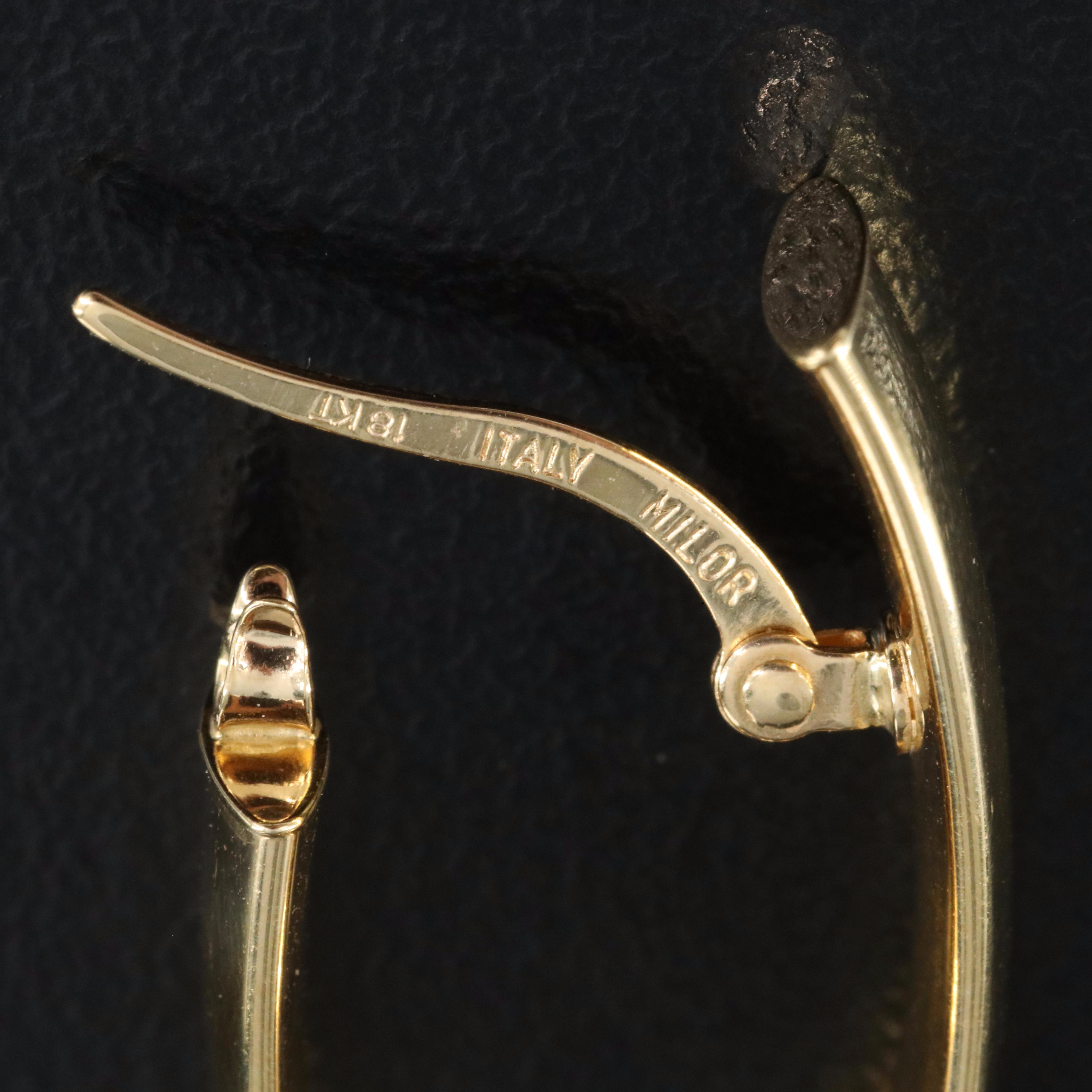 Italian Milor 18K Oval Hoop Earrings