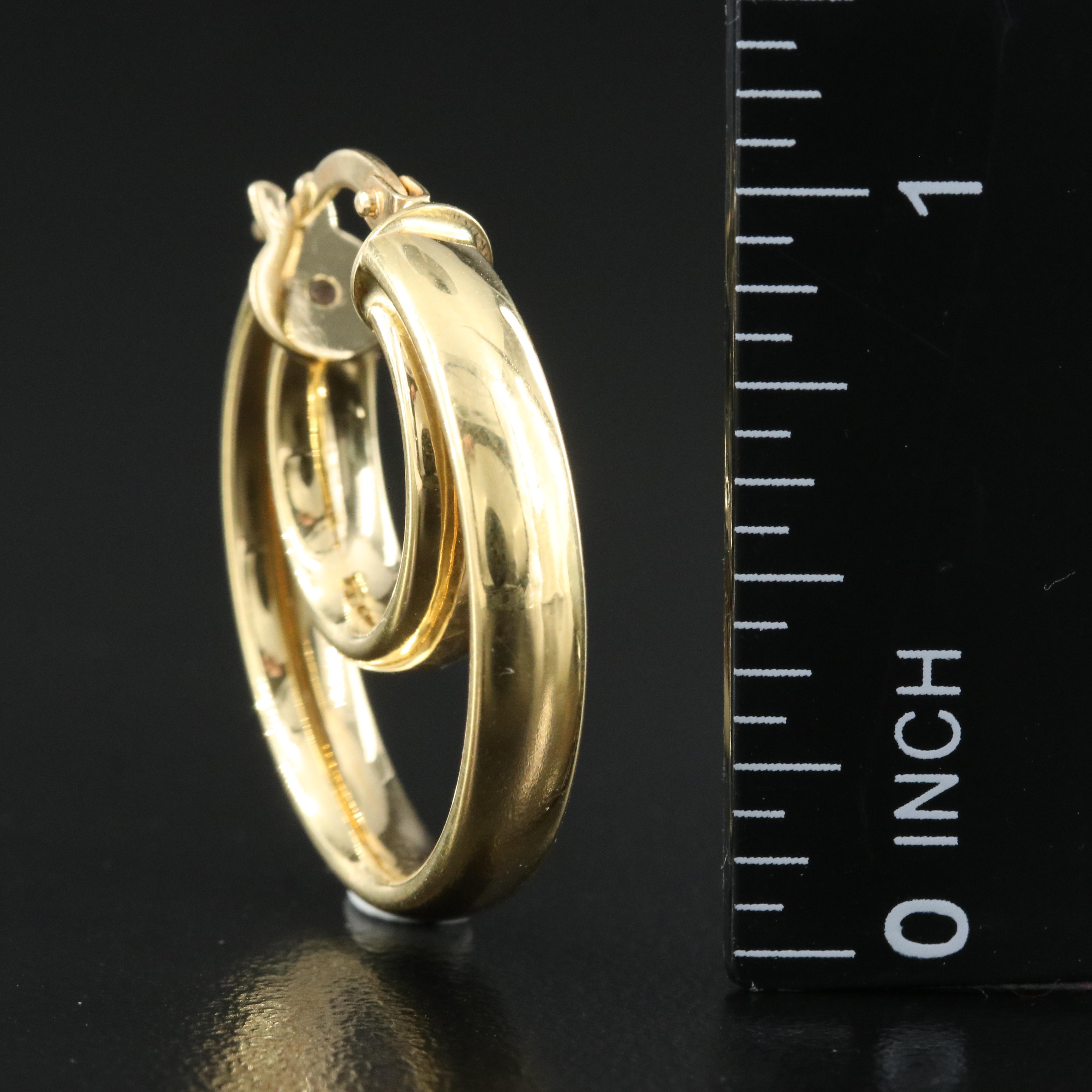Italian Milor 18K Double Hoop Earrings