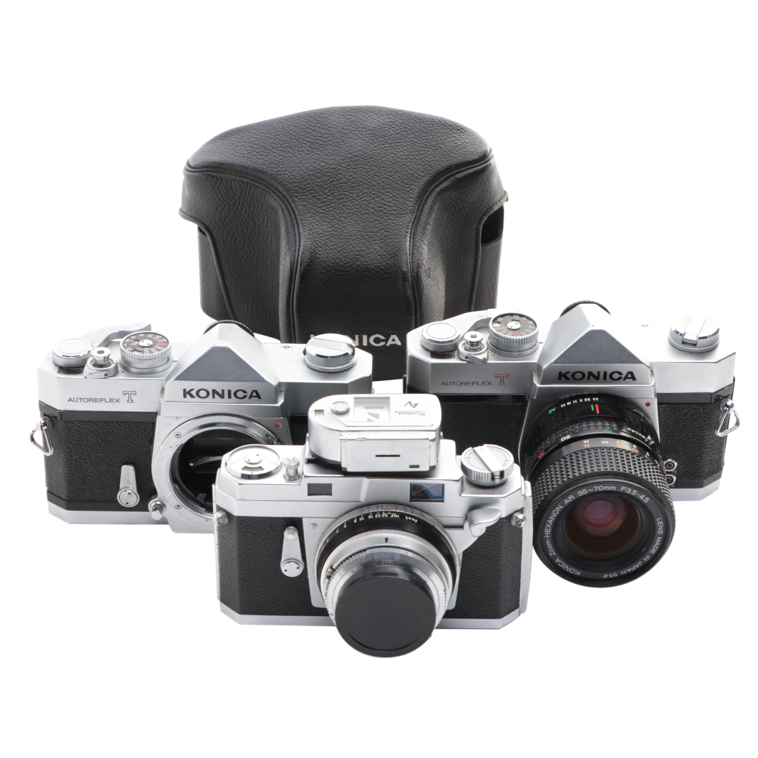 Konica Autoreflex T and Model III 35 mm Cameras, Mid to Late 20th Century