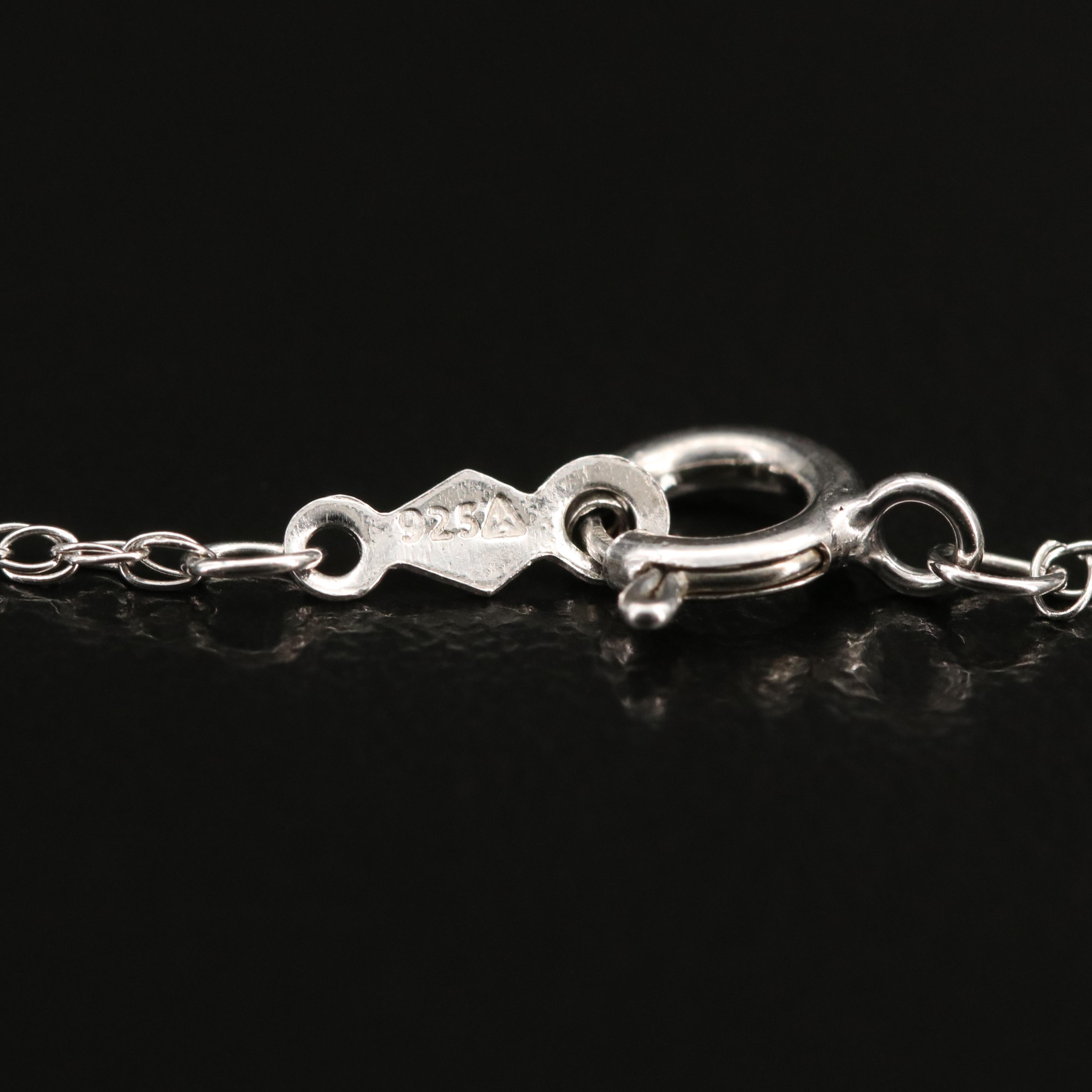 Sterling Sapphire "Mom" Heart Pendant