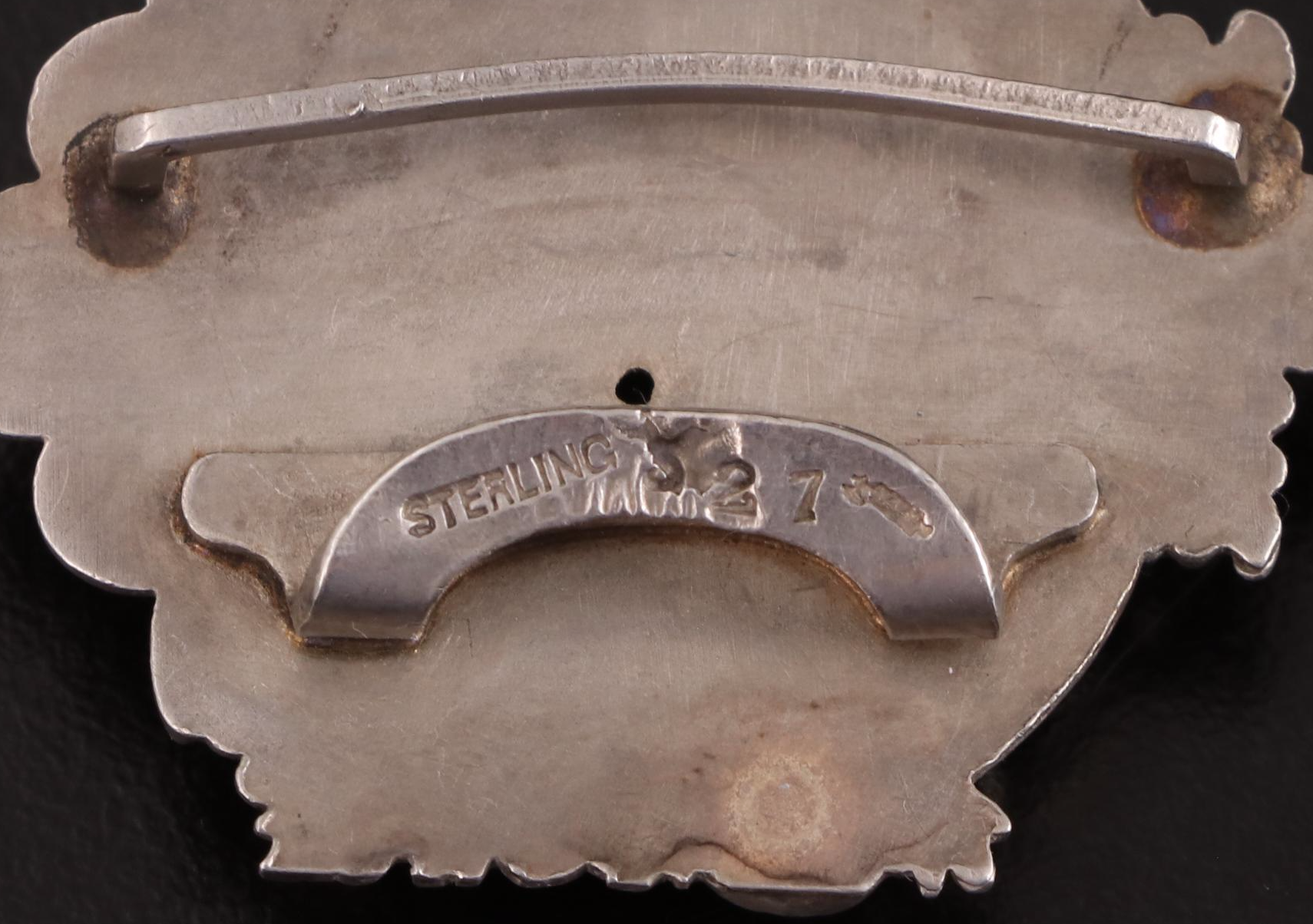 Sterling Silver Cherub and Baroque Style Dolphin Belt Buckles