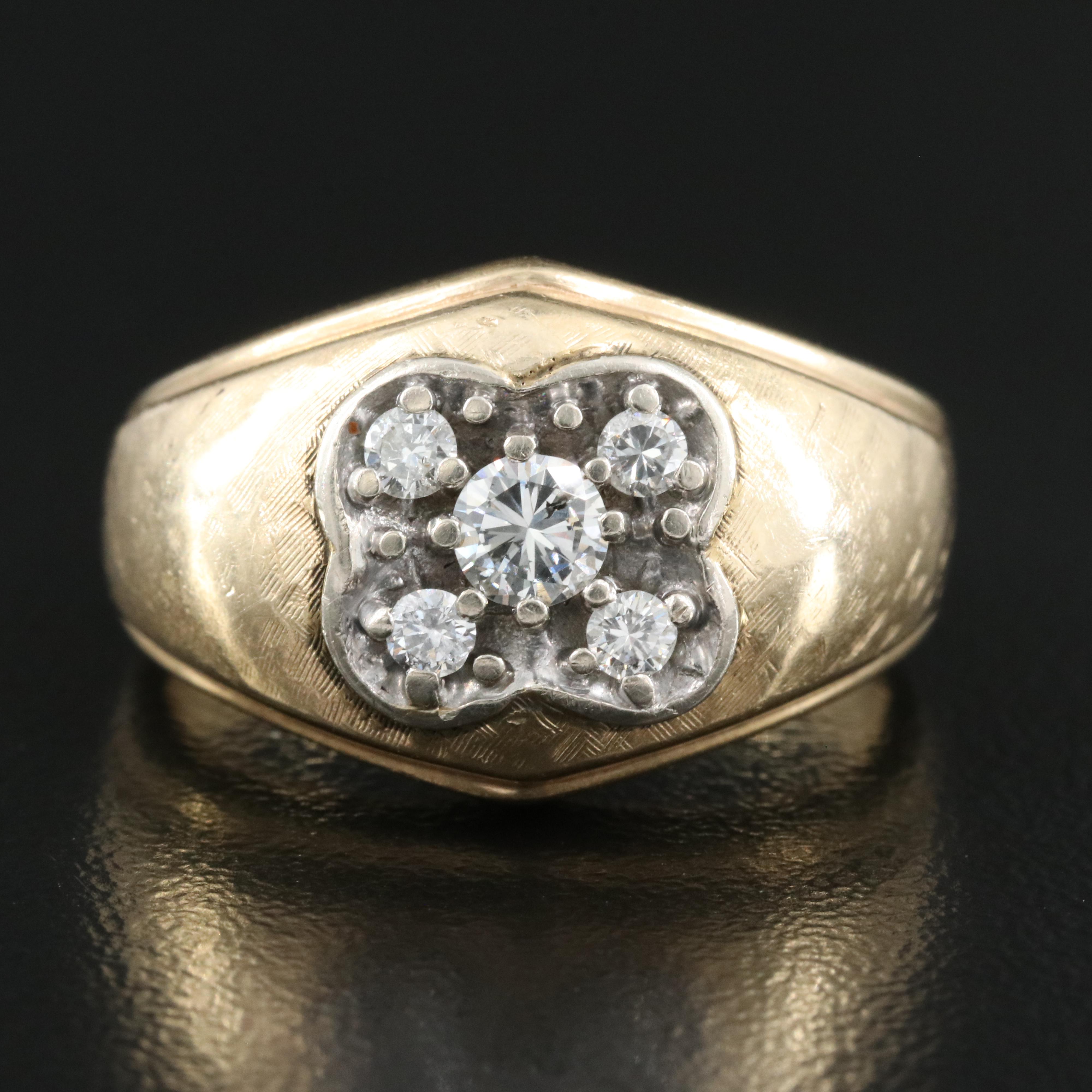 Vintage 14K 0.36 CTW Diamond Ring