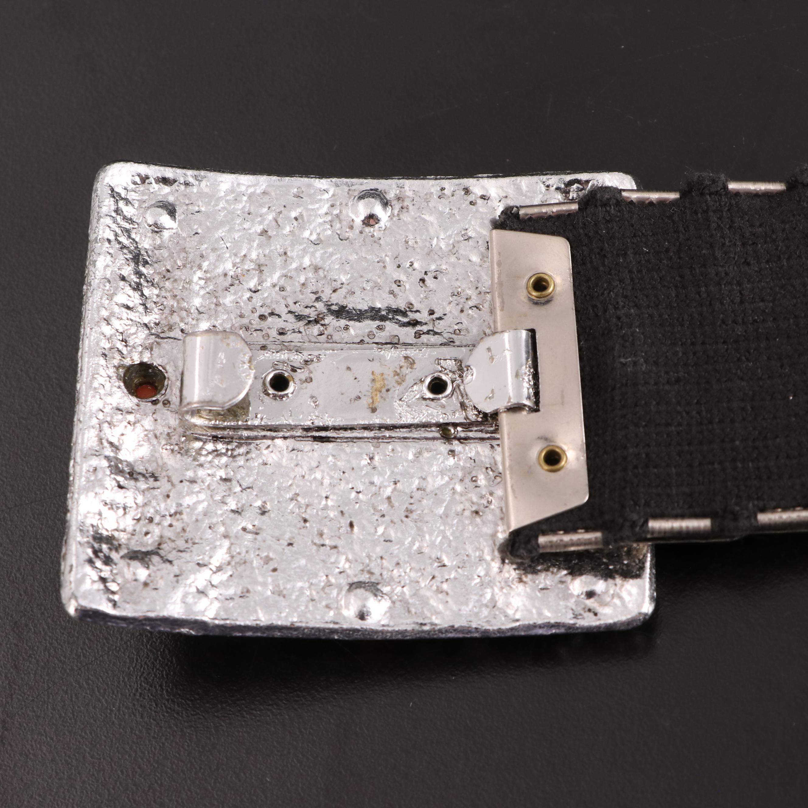 Embellished Metal Fish Scale and Elastic Belt