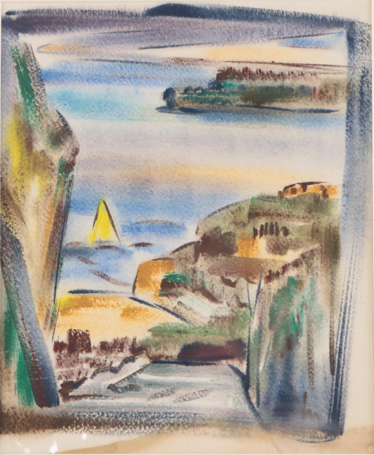 Yngve H. Olsen Landscape Watercolor Painting