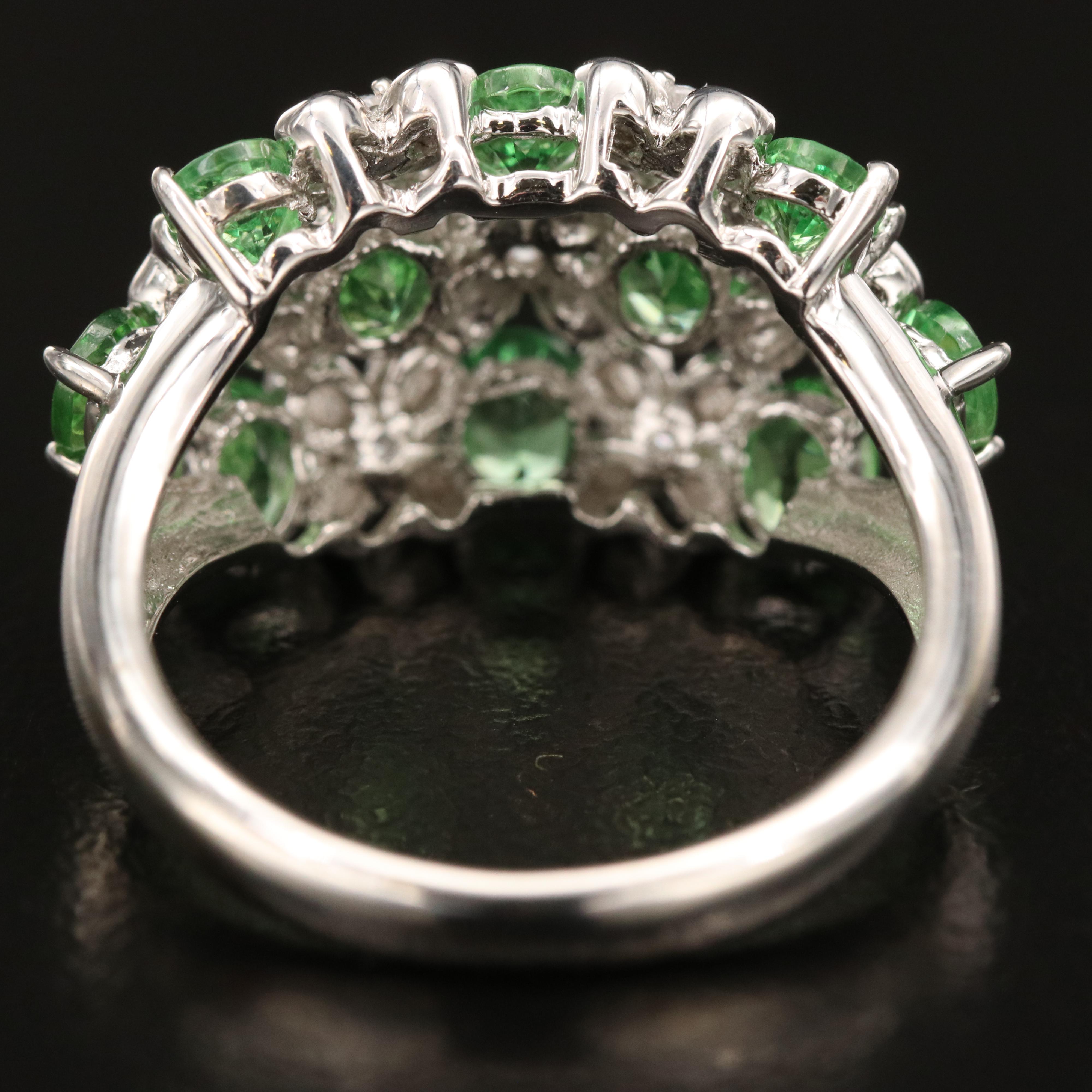 Sterling Tsavorite and Zircon Ring