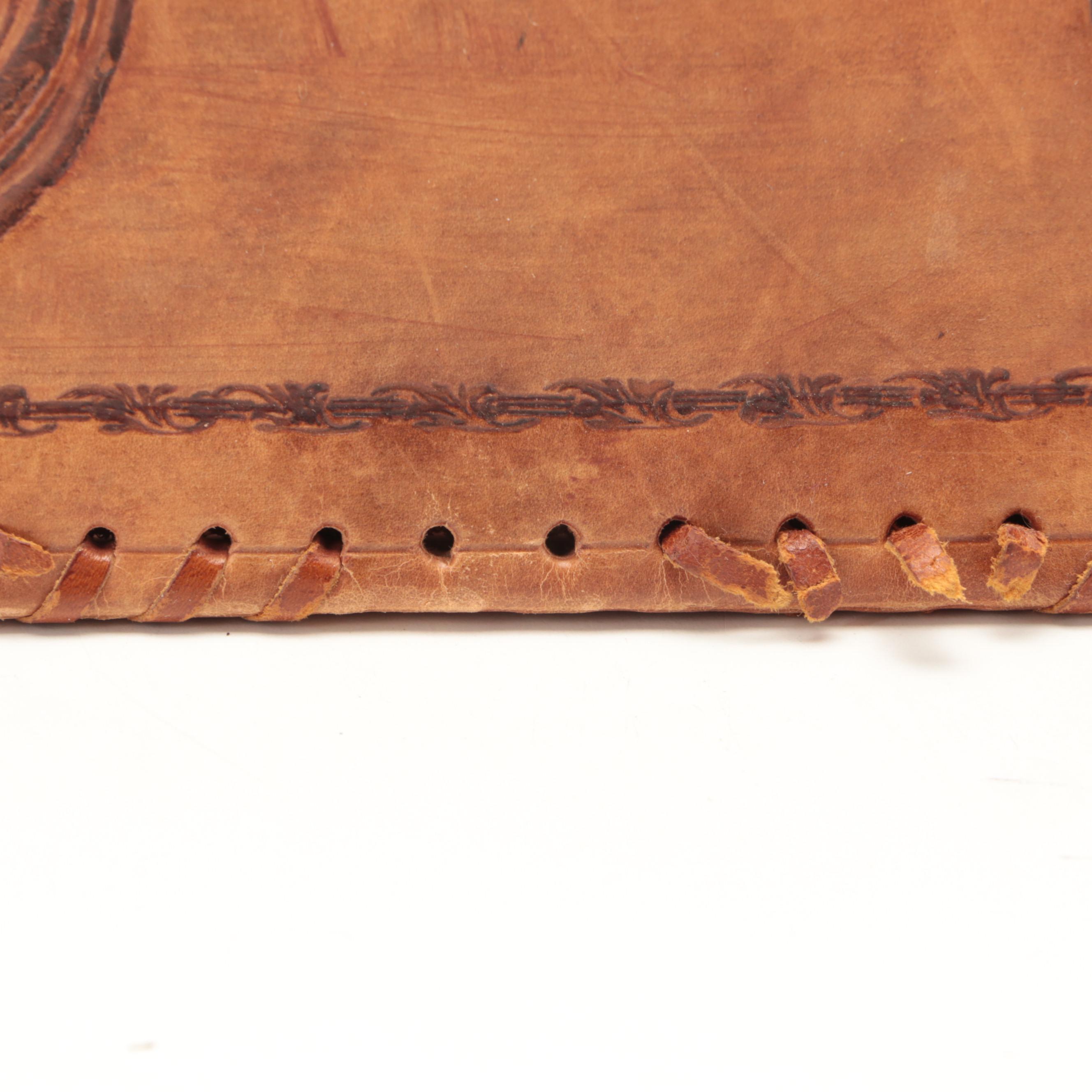 Italian Baroque Style Embossed Leather and Silk Folio